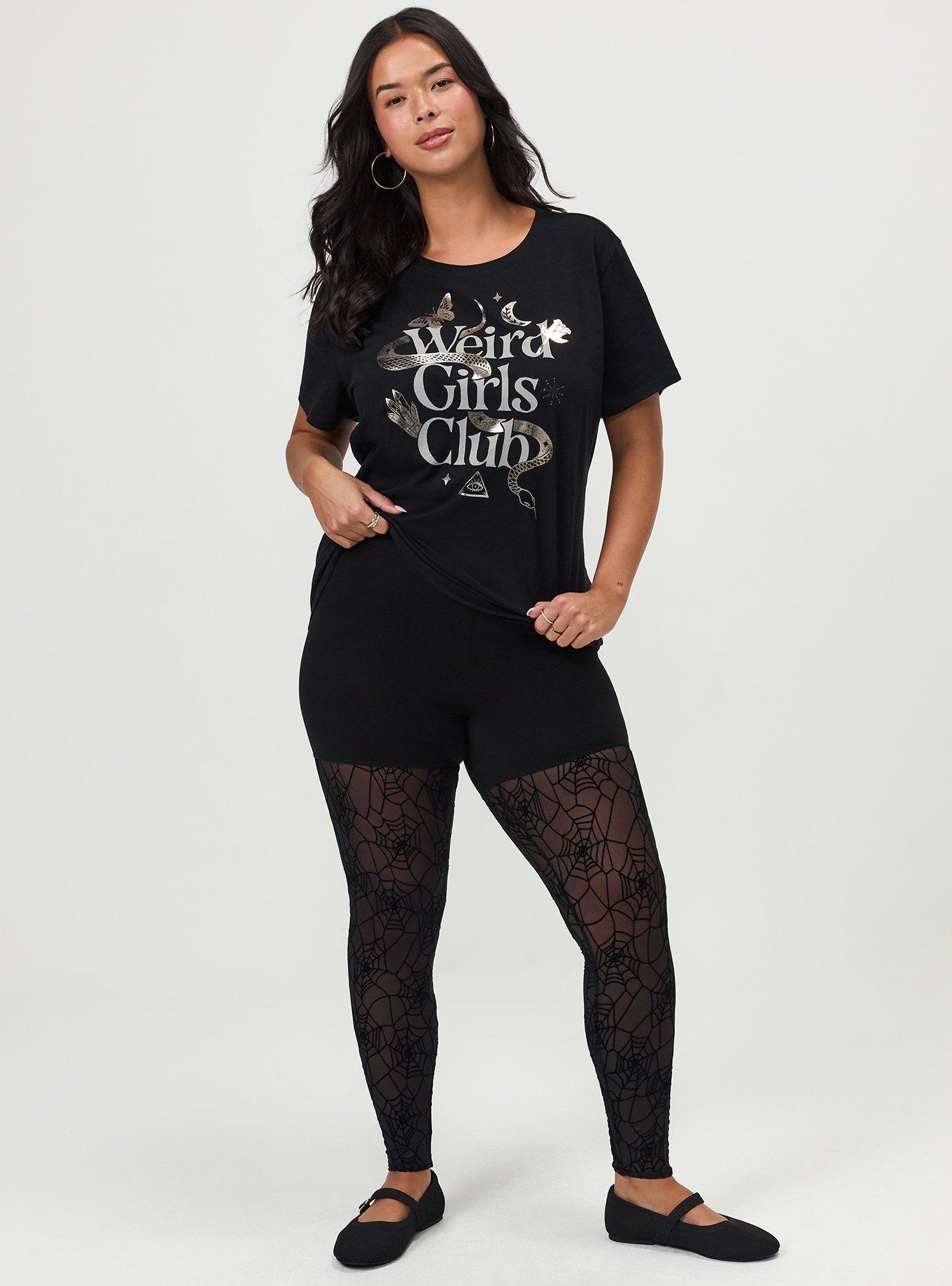 Full-Length Flocked Legging, SPIDER WEBS DEEP BLACK, hi-res