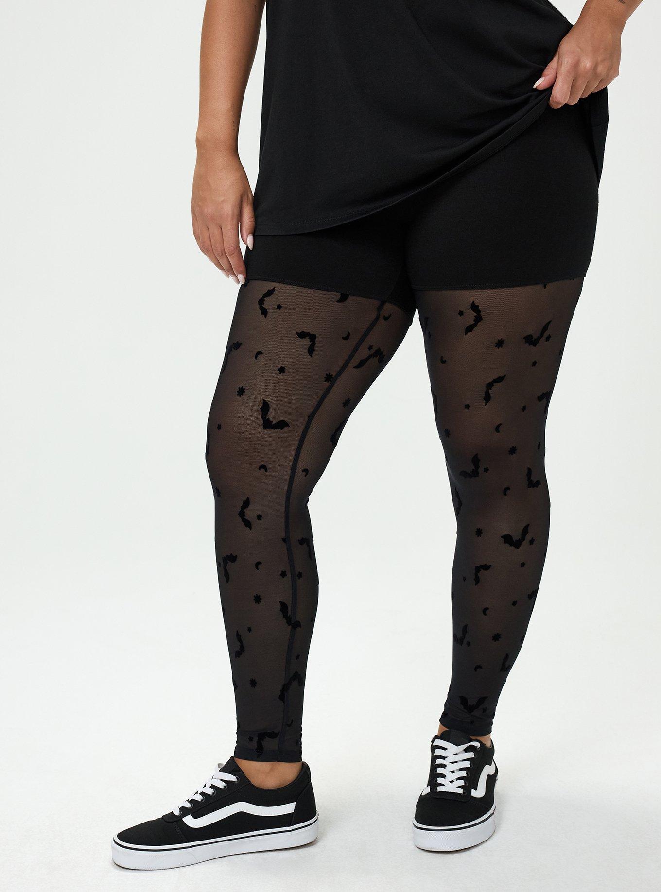 Full-Length Flocked Legging, SKY BATS TONAL, alternate