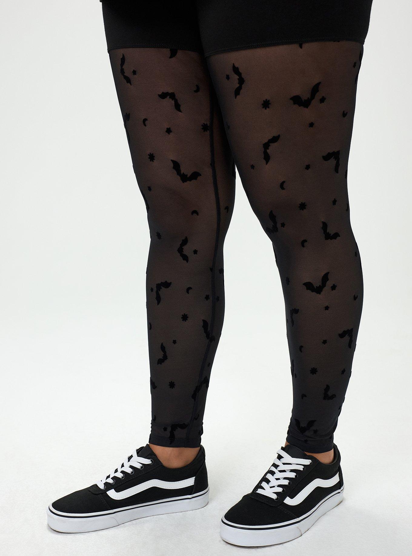 Full-Length Flocked Legging, SKY BATS TONAL, alternate
