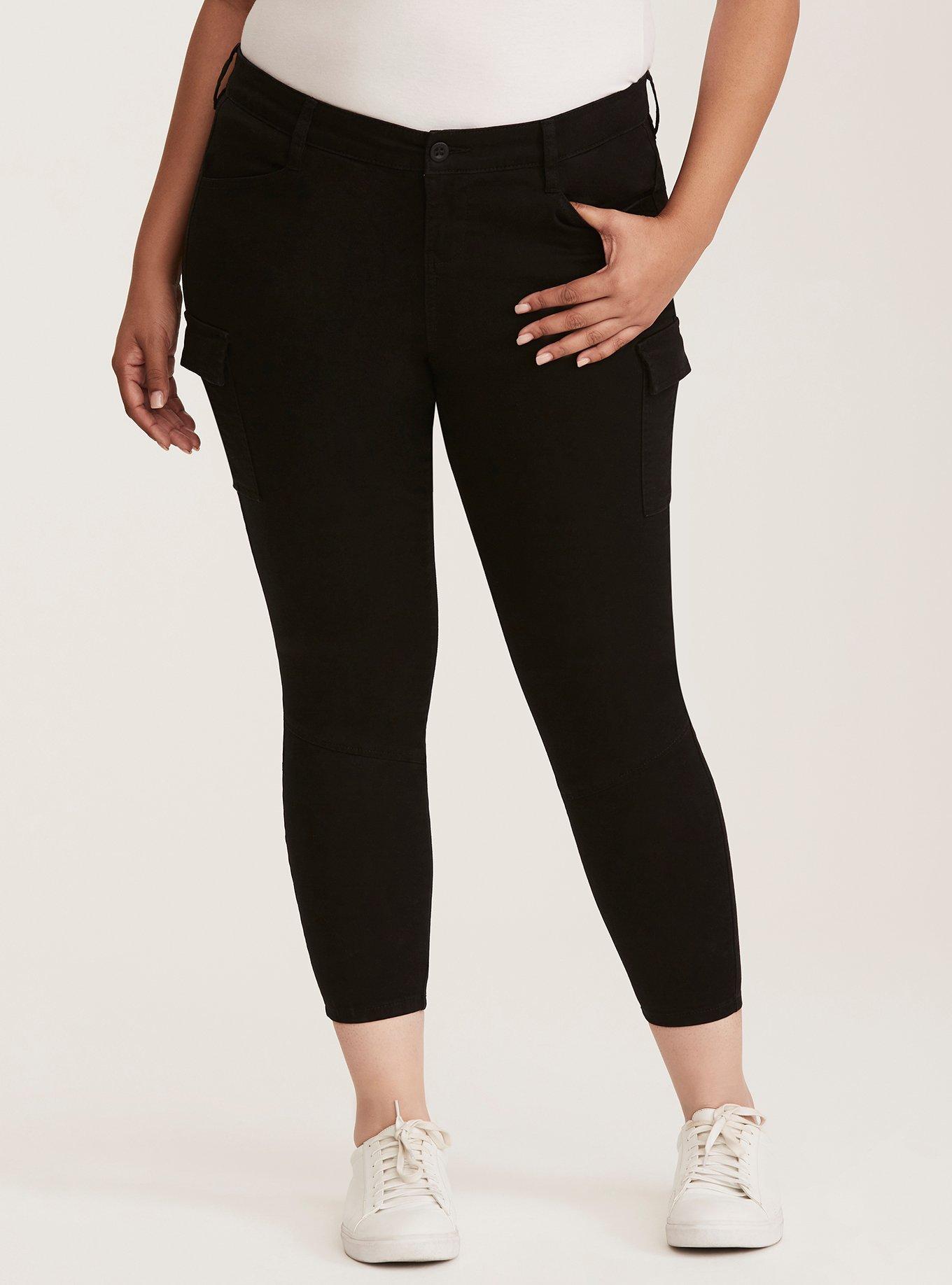 Plus Size Skinny Cargo Pants Black Wash Torrid