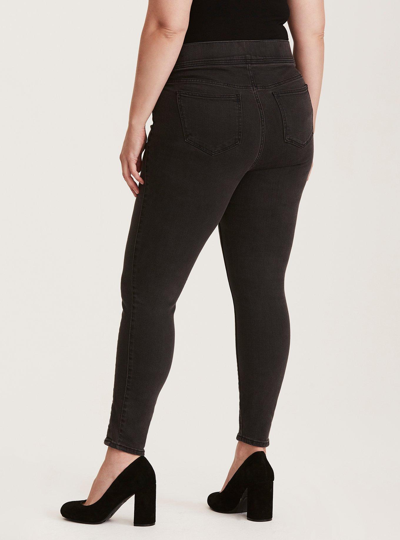 Lace Up Jeggings - Grey Wash, GREY, alternate