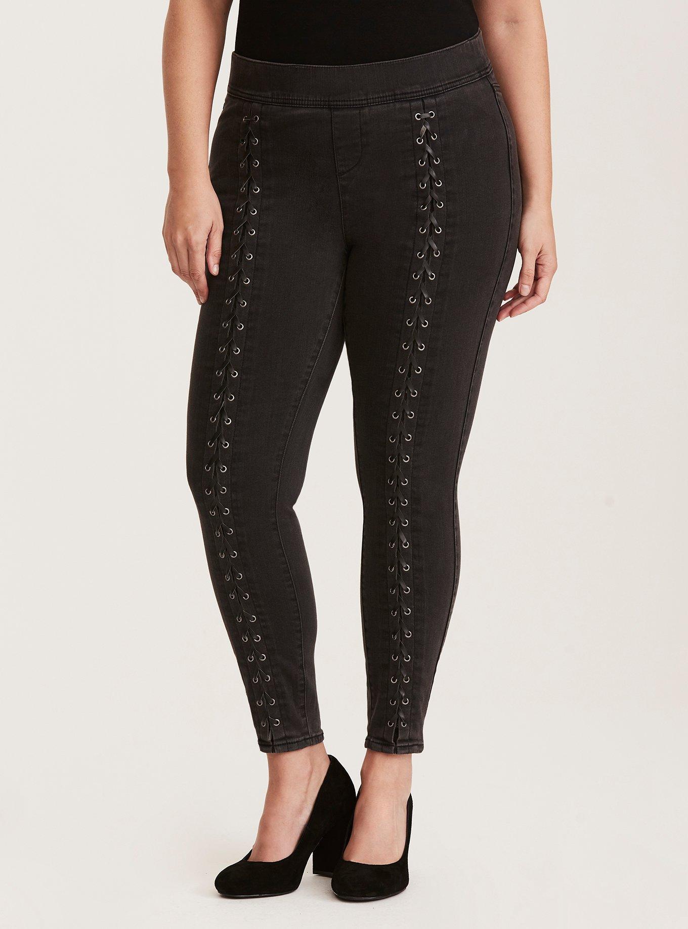 Torrid Lace Up Denim Leggings & Jeggings for Women