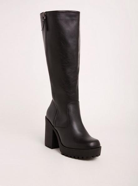 Plus Size - Lug Heel Knee-High Boots (Wide Width & Wide Calf) - Torrid