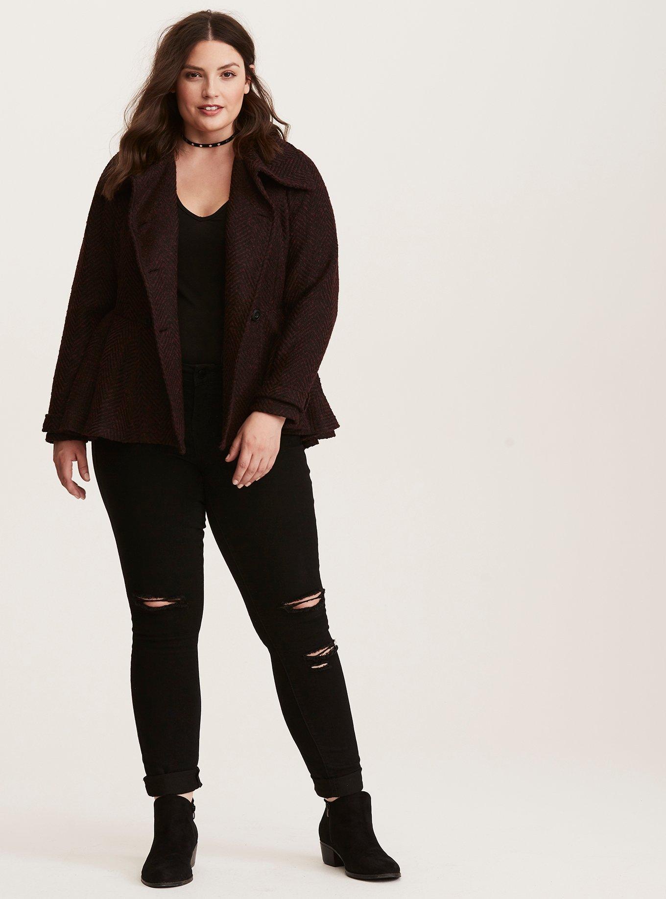 Plus Size - Wool Fit And Flare Coat - Torrid