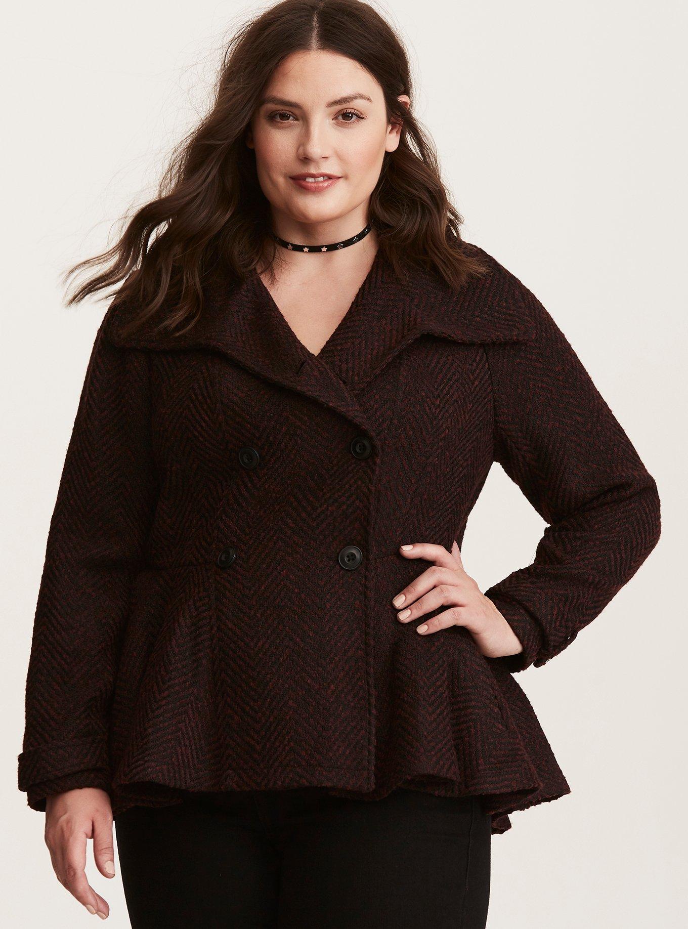 Fit and flare peacoat plus size sale