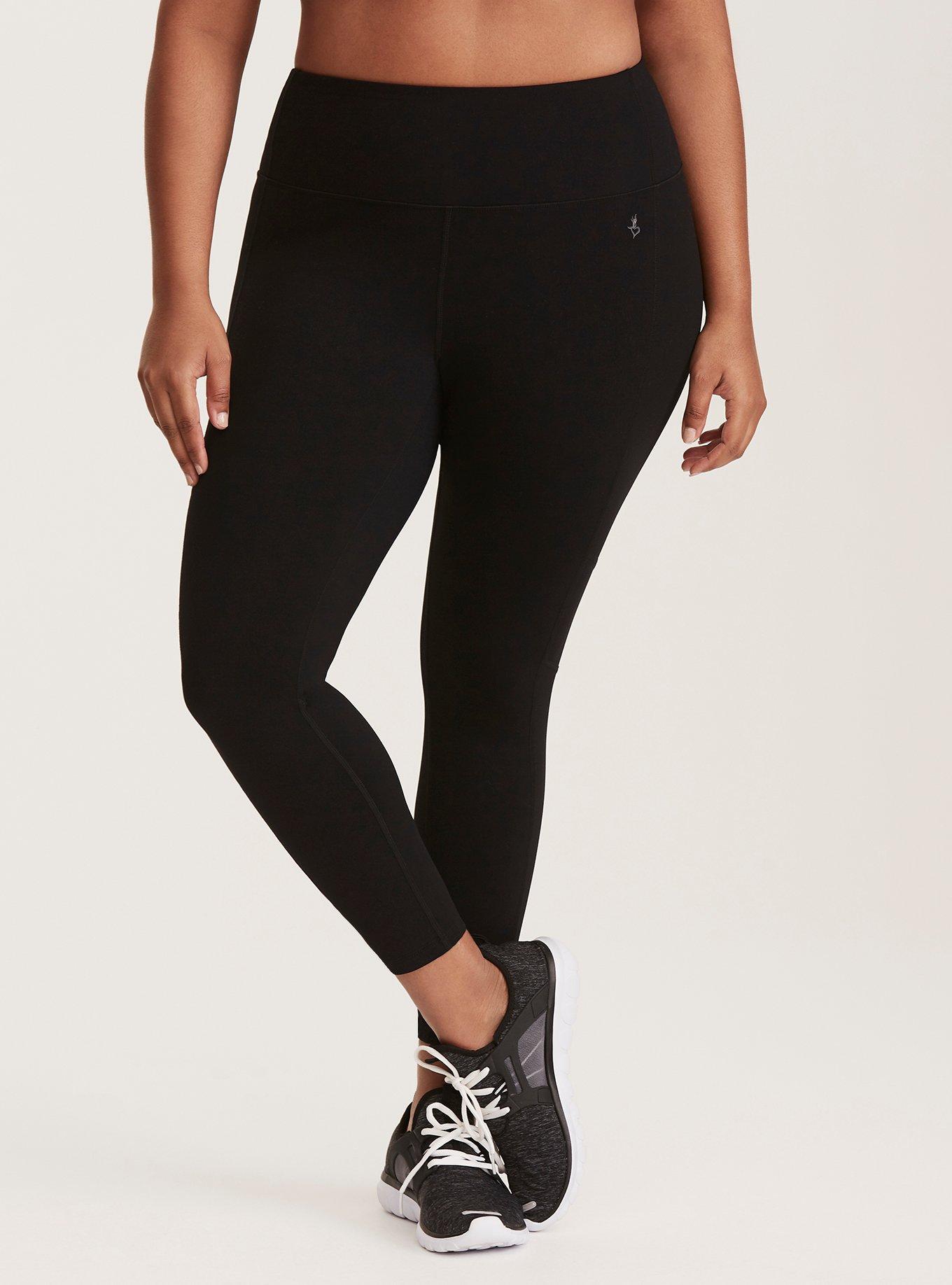 Plus Size - Active Wicking Crop Legging - Performance Core Black - Torrid