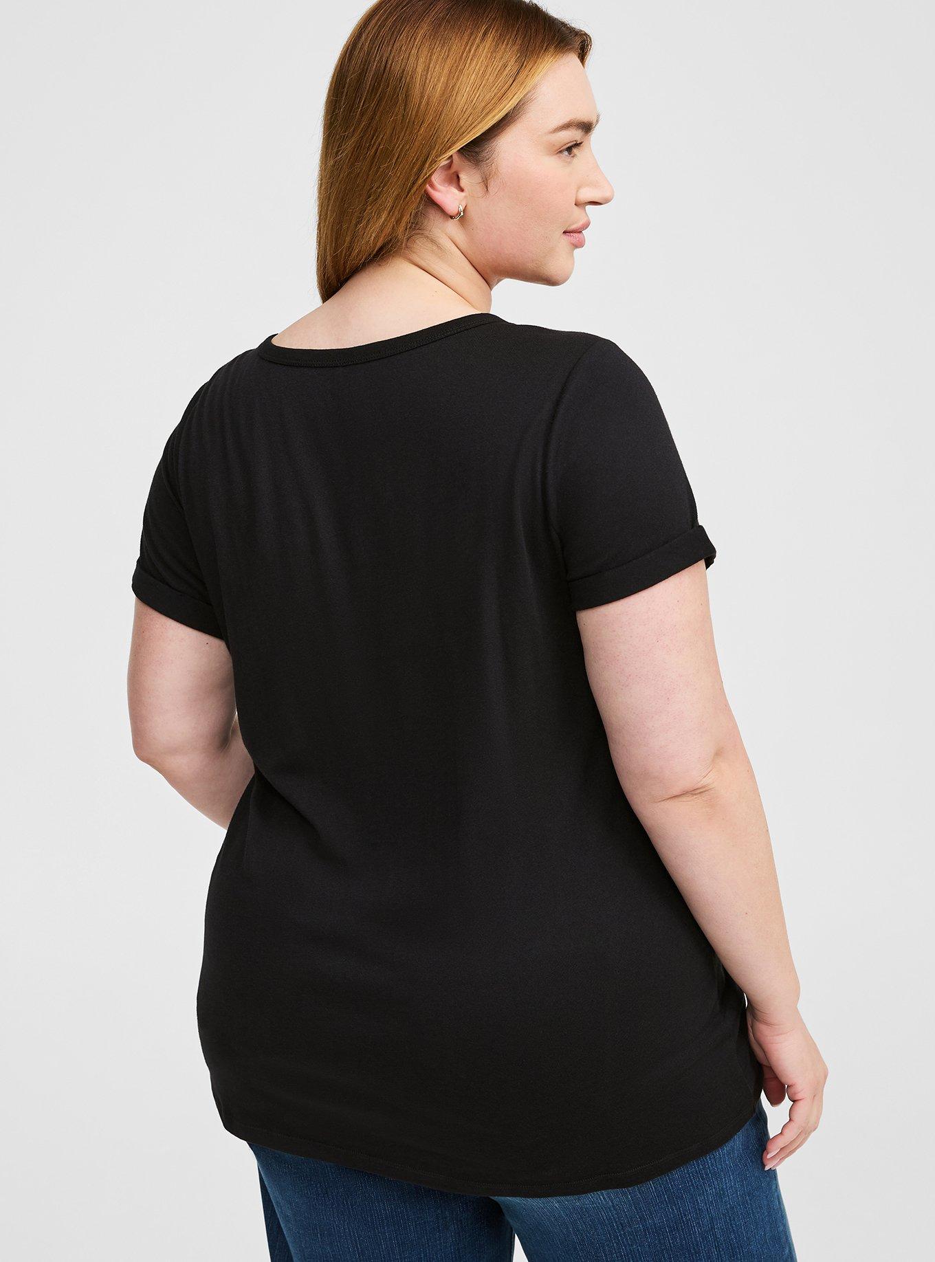 Plus Size - Cotton V-Neck Ladder Slash Tee - Torrid