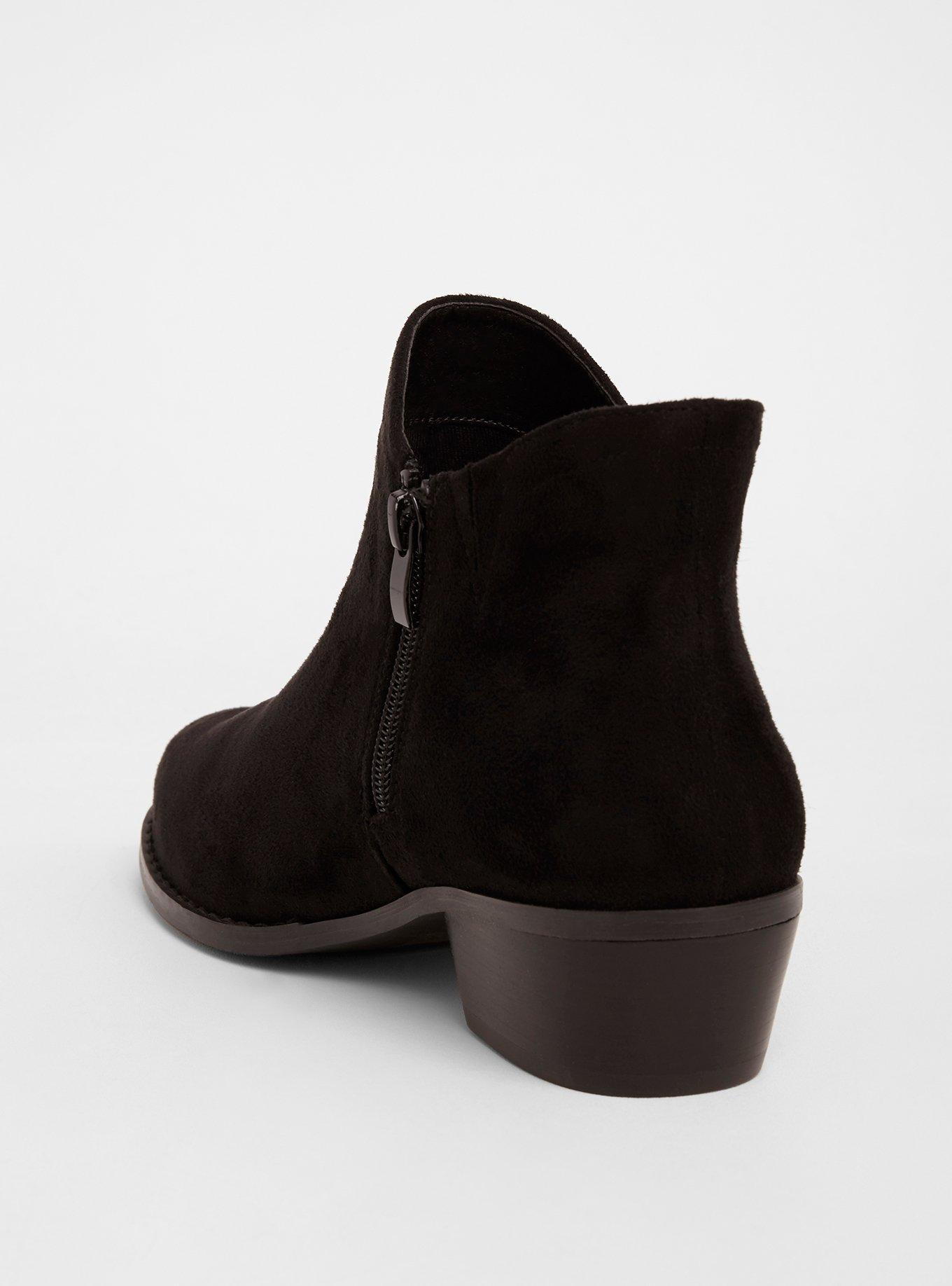 Plus Size Low Dip Ankle Bootie (WW), BLACK, alternate