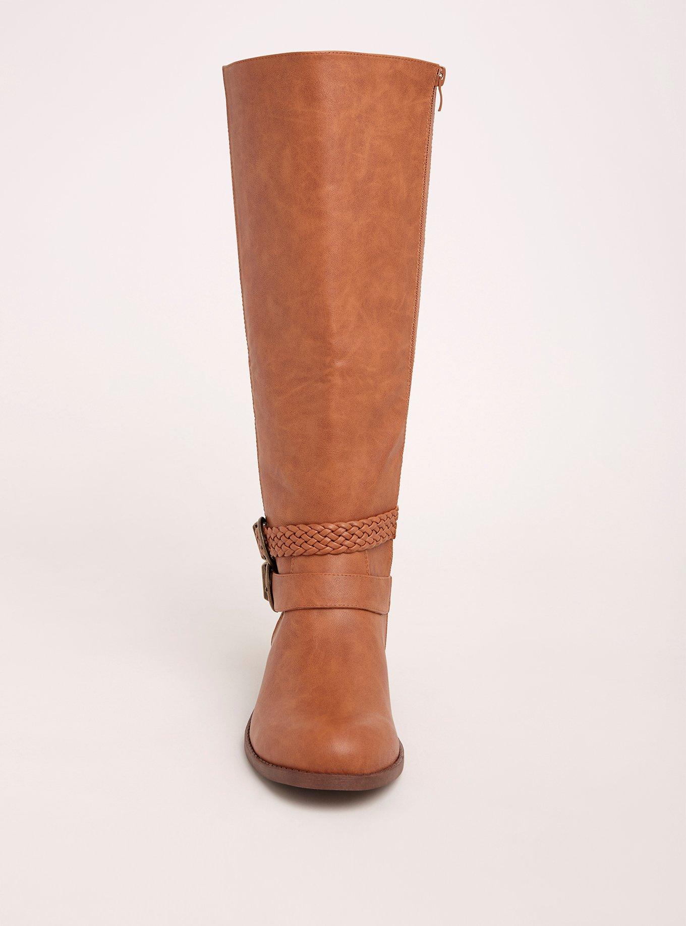 Cognac wide calf on sale boots