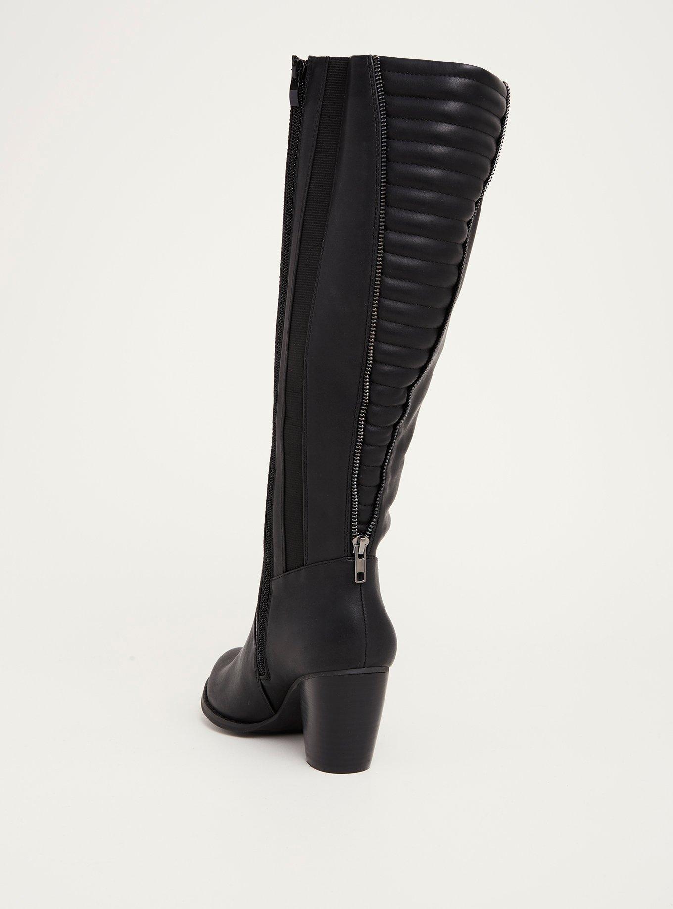 Quilted wide best sale calf boots