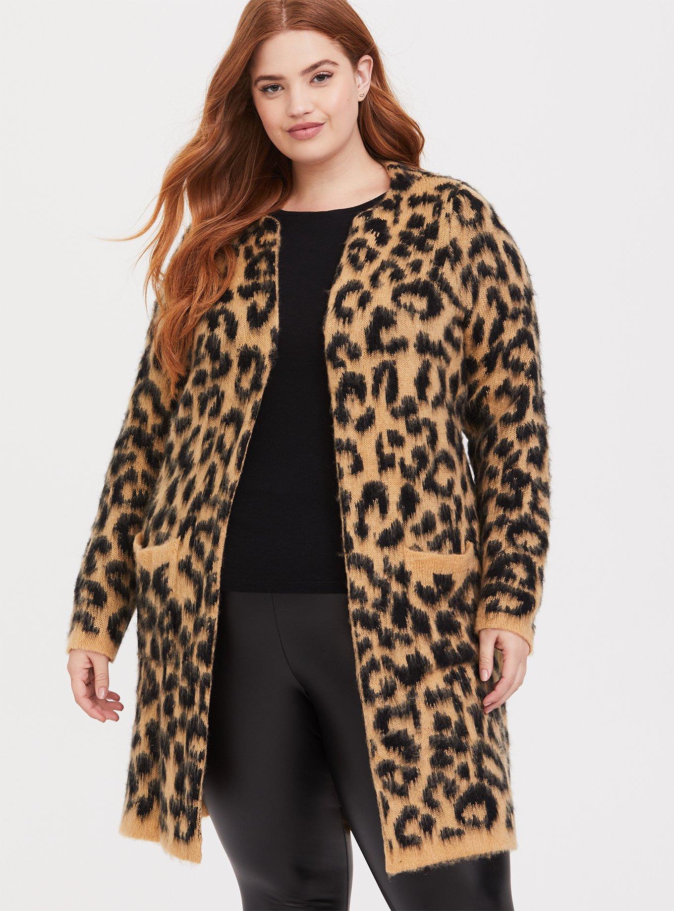 menneskemængde Rummelig at opfinde Plus Size - Leopard Brushed Cardigan - Torrid