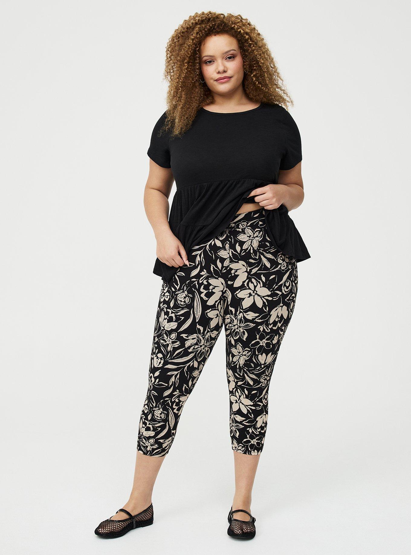 Capri Legging, STEPH FLORAL BLACK, hi-res