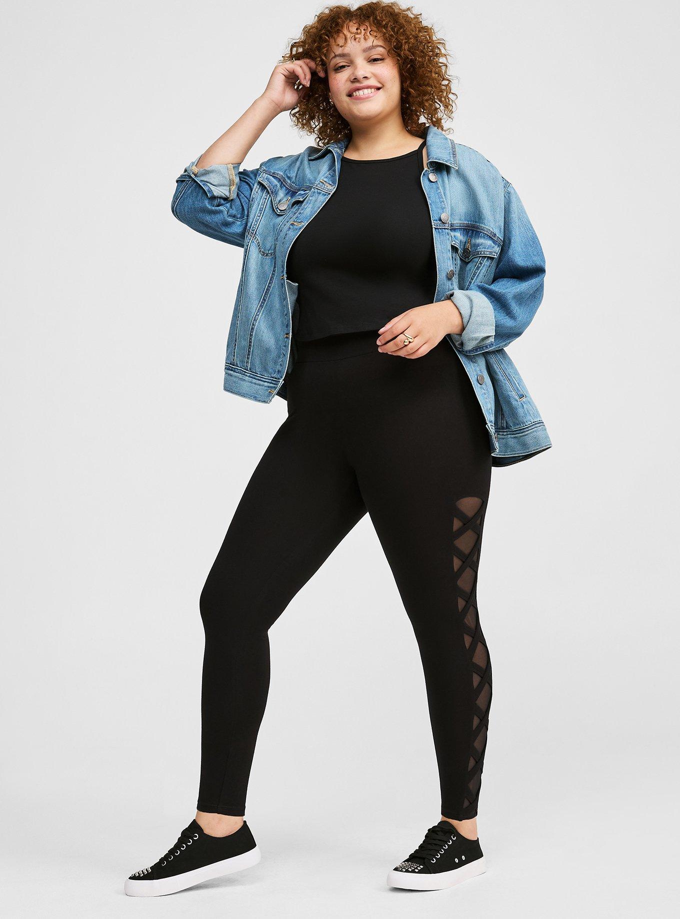 Plus Size - Black Floral Mesh Active Legging - Torrid