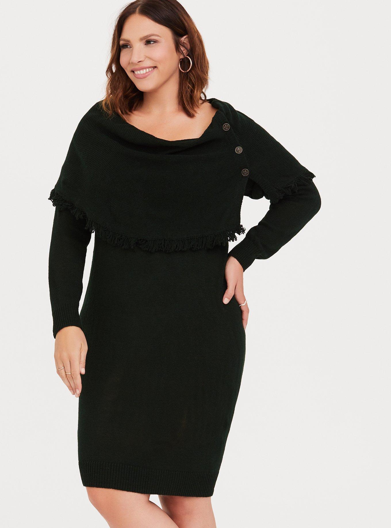 Plus Size - Outlander Forest Green Sweater Dress - Torrid