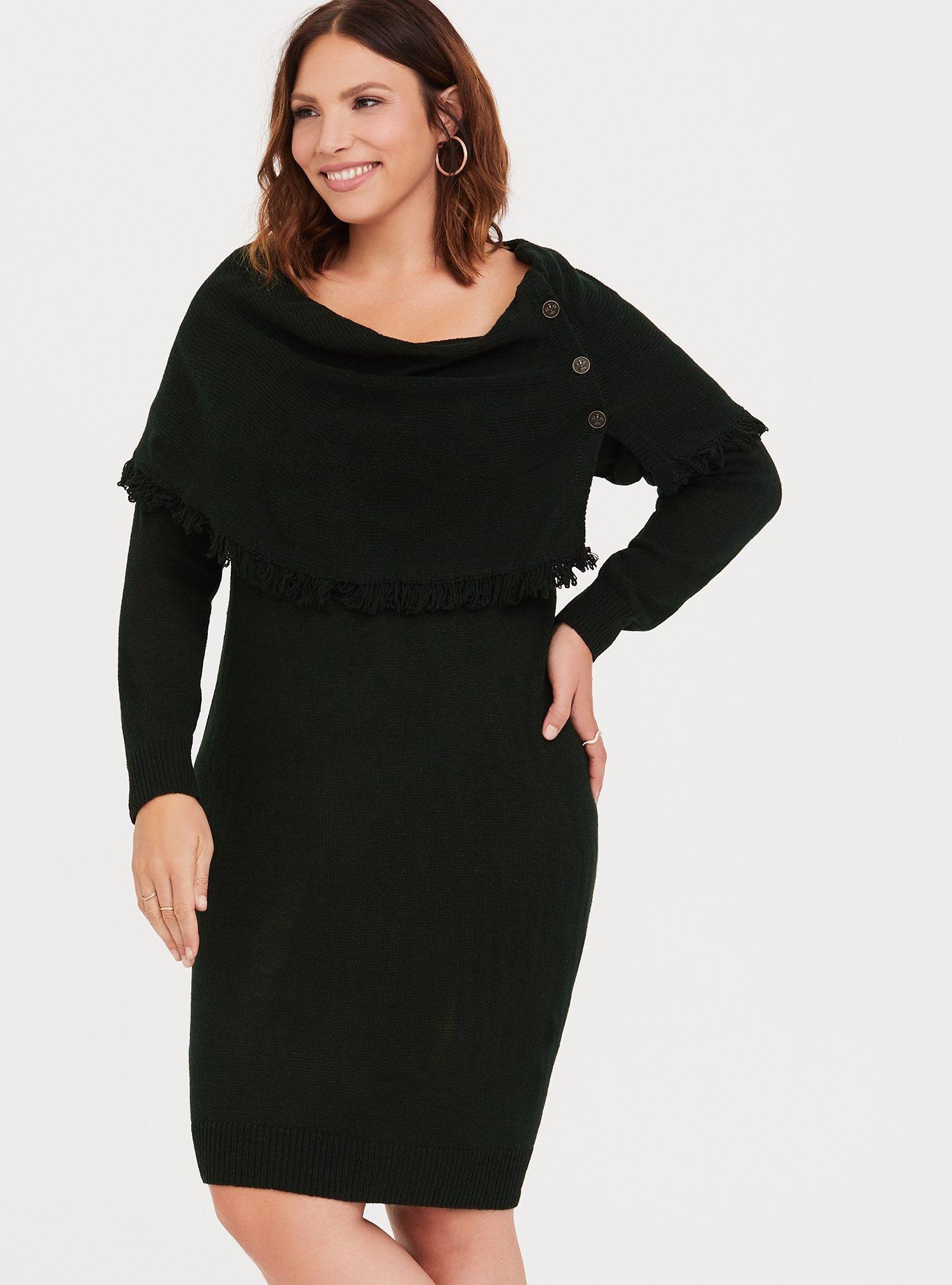 Outlander Forest Green Sweater Dress, GREEN, alternate