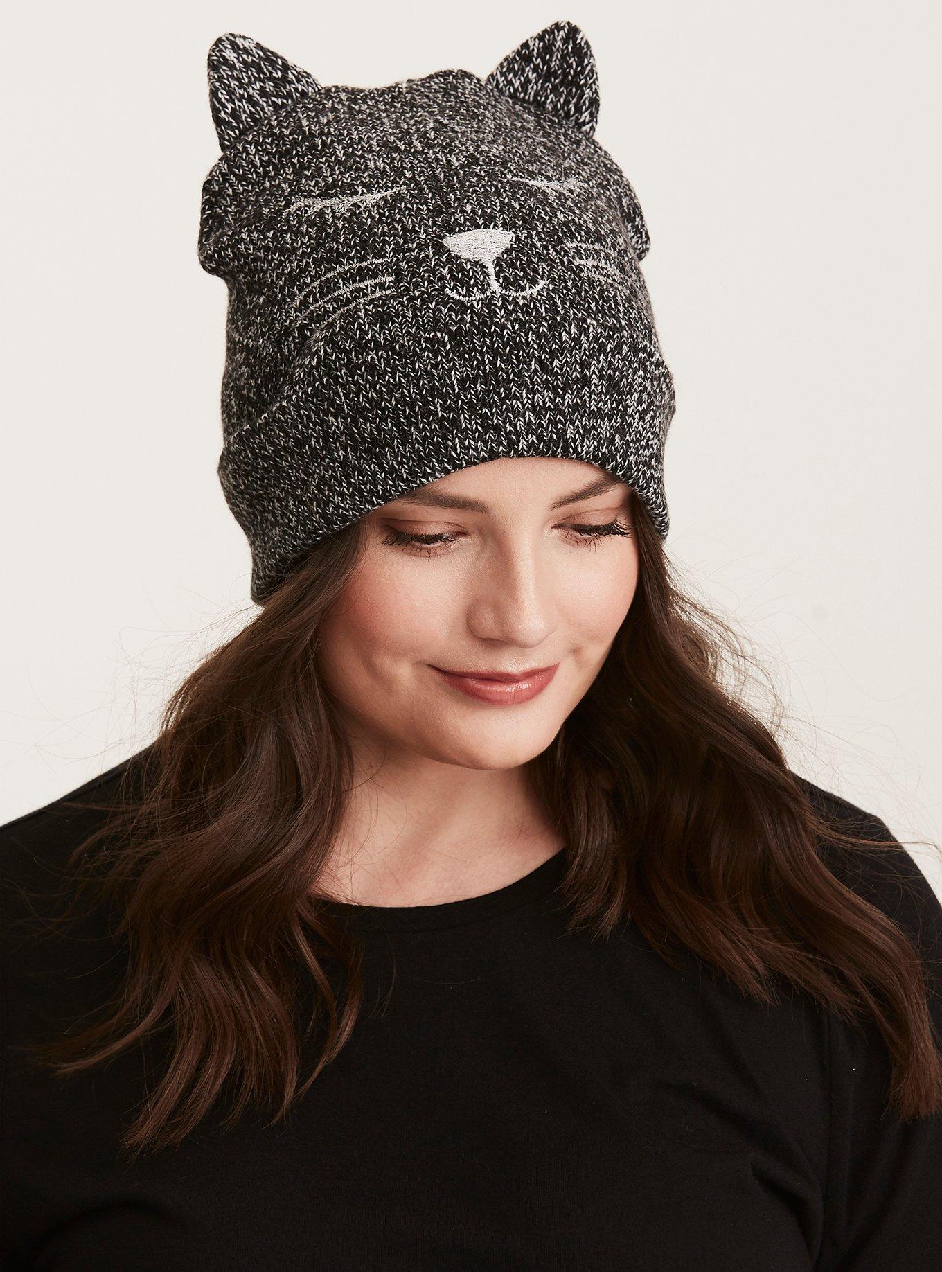 【BLACKPURPLE】24FW★ Mew-Mew Cat Eyelet Beanie BLACKPURPLE（ブラックパープル）の「【BLACK PURPLE】Mew-Mew