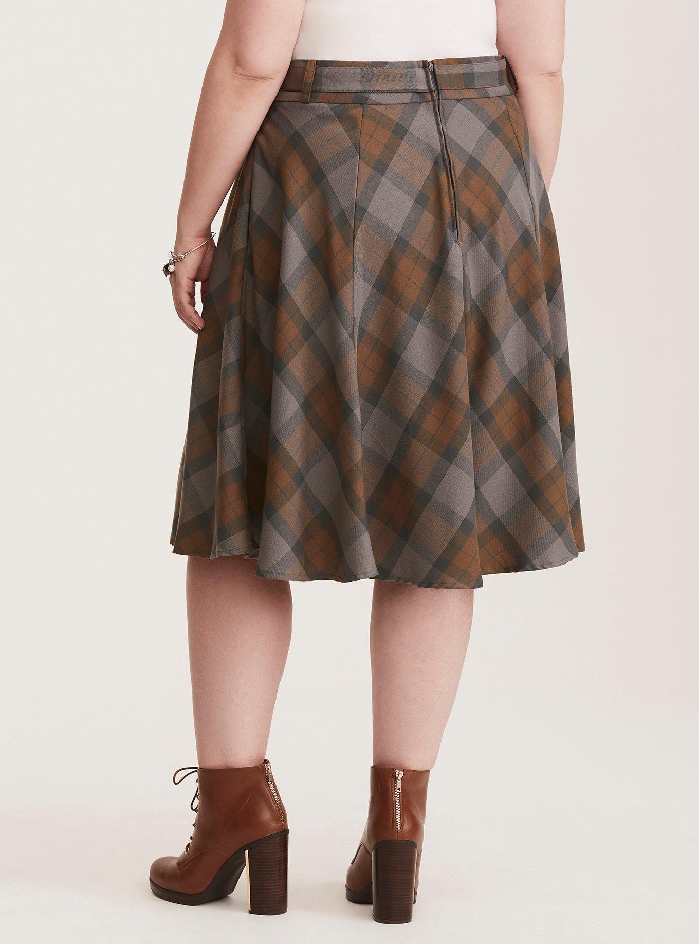 Torrid plus size clearance red tartan plaid skirt