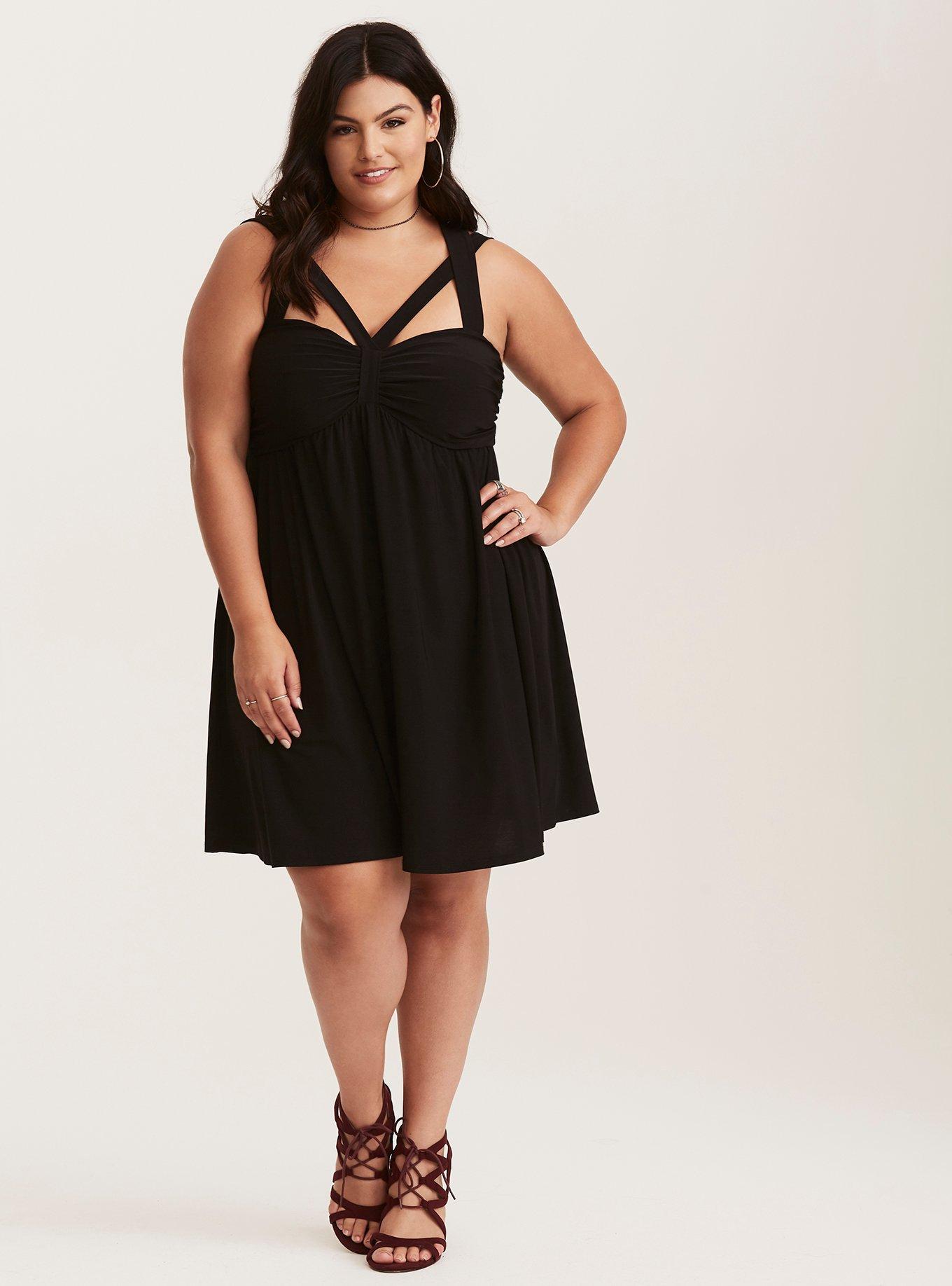 Plus Size Black Strappy Crisscross Babydoll Dress Torrid