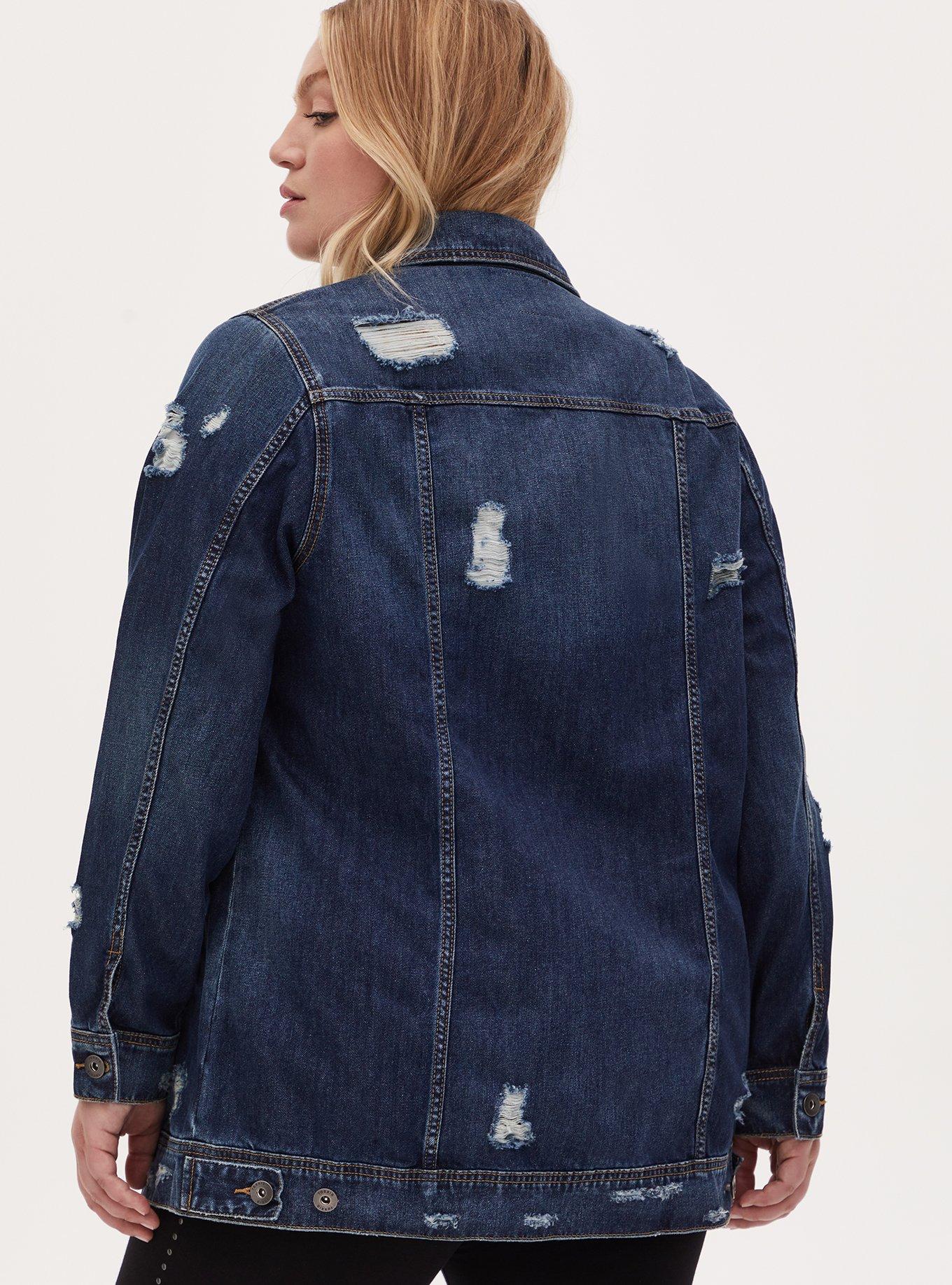 Plus Longline Denim Shacket