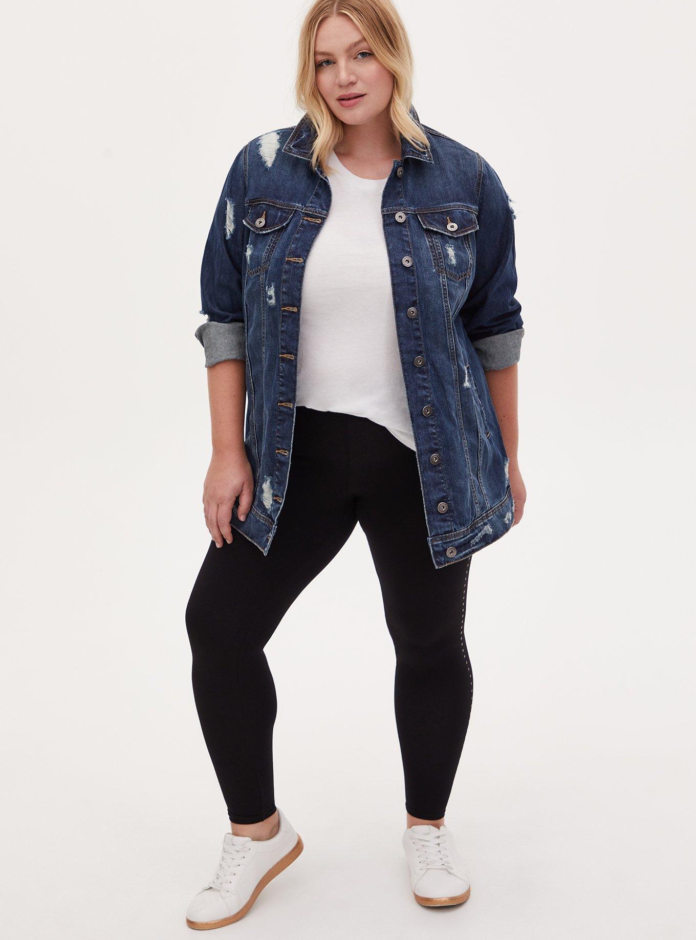 Plus Size - 80's Denim Trucker Jacket - Acid Wash Crop - Torrid