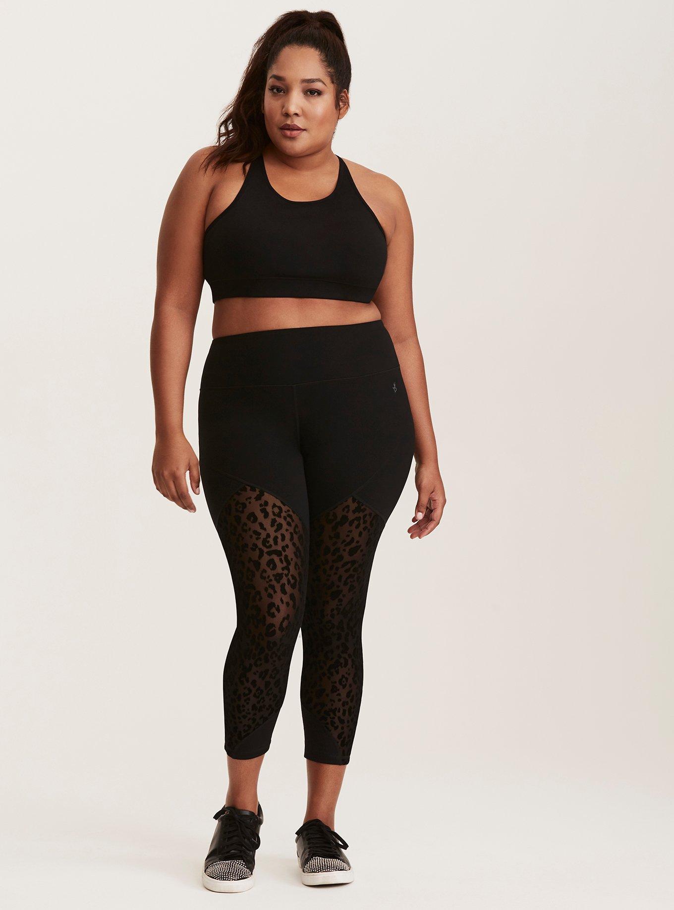 Plus Size - Torrid Active - Rose Print Mesh Crop Leggings - Torrid