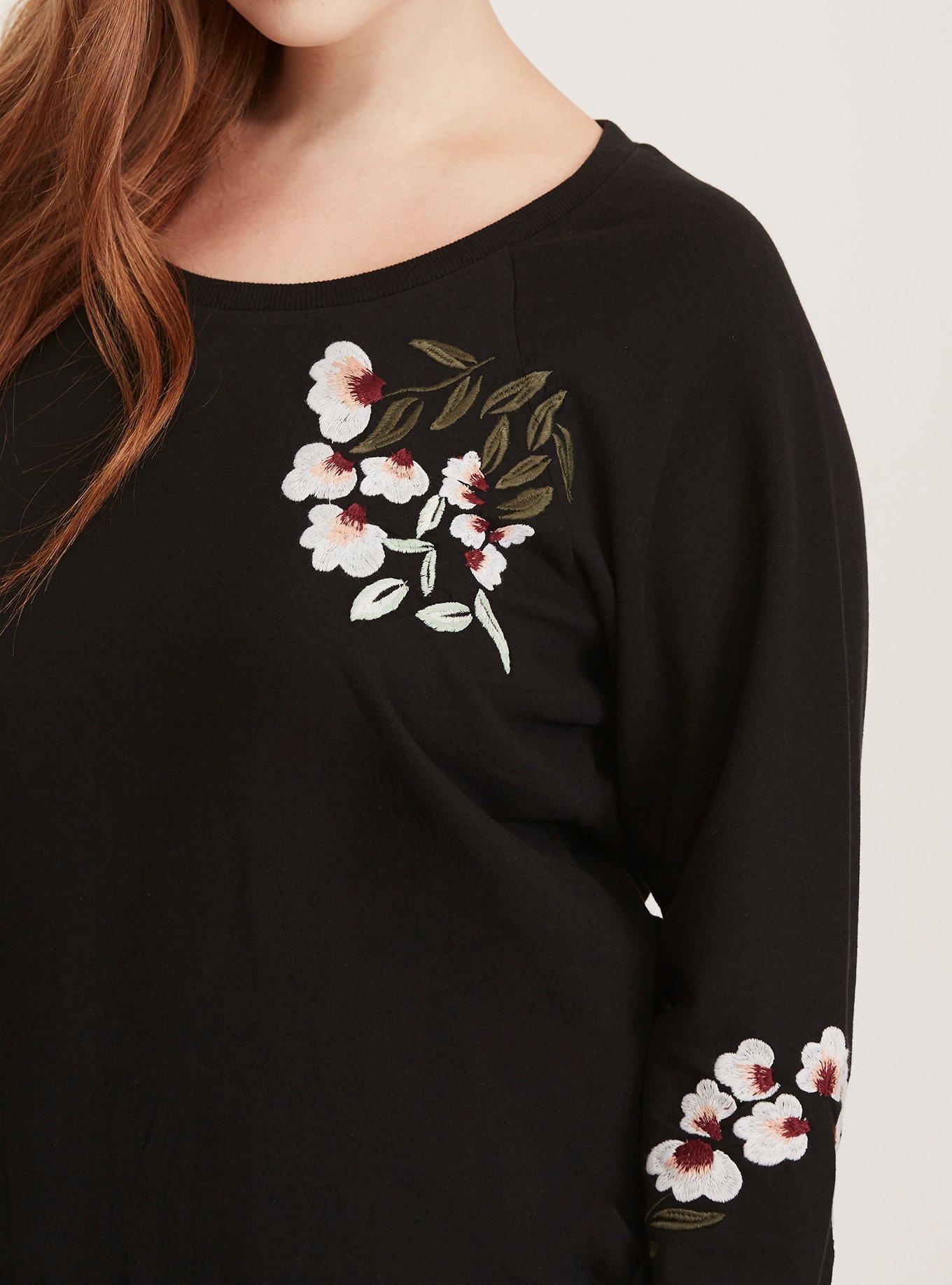 Plus size embroidered on sale sweatshirts