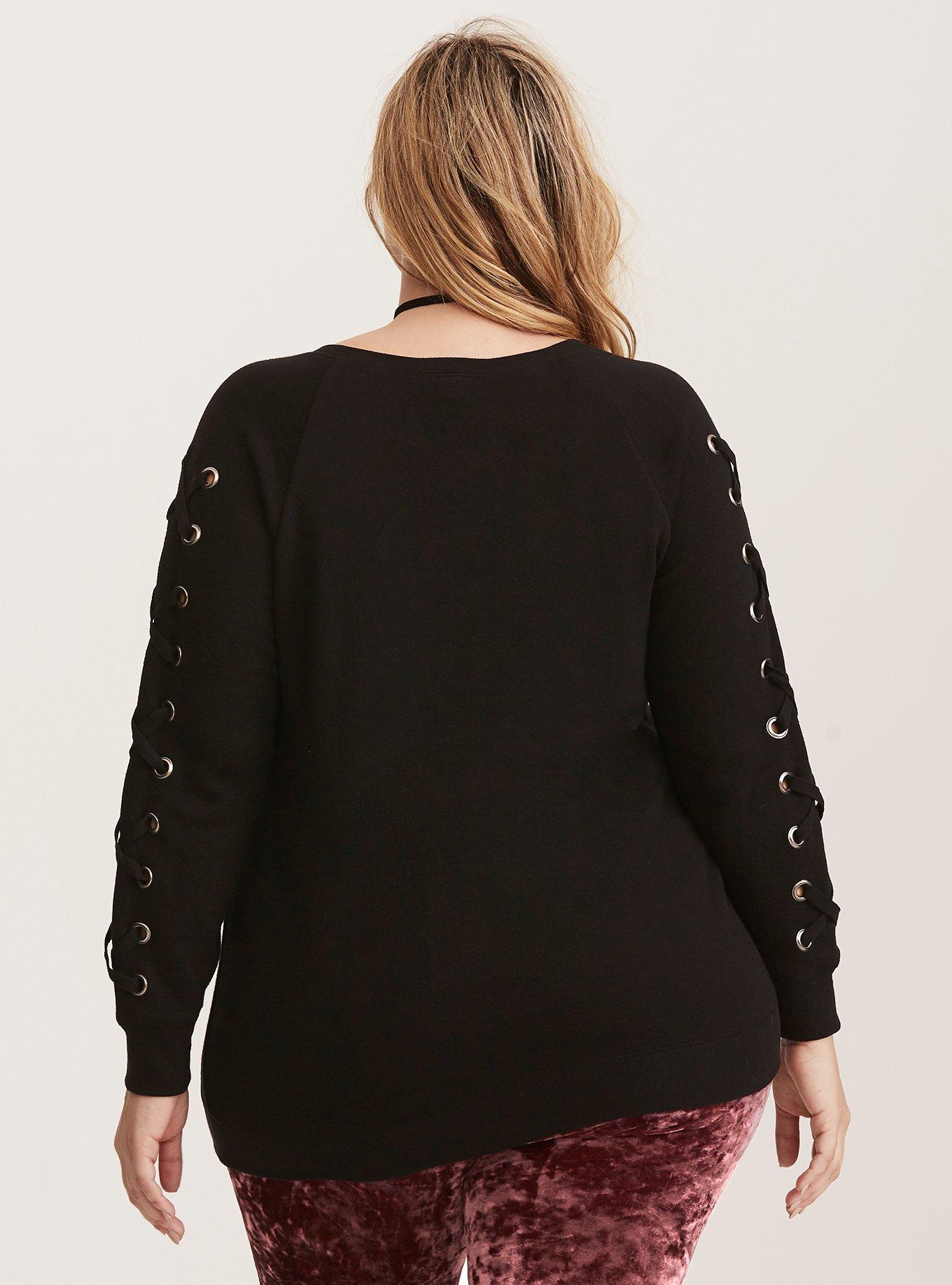 Lace up sleeve outlet sweatshirt