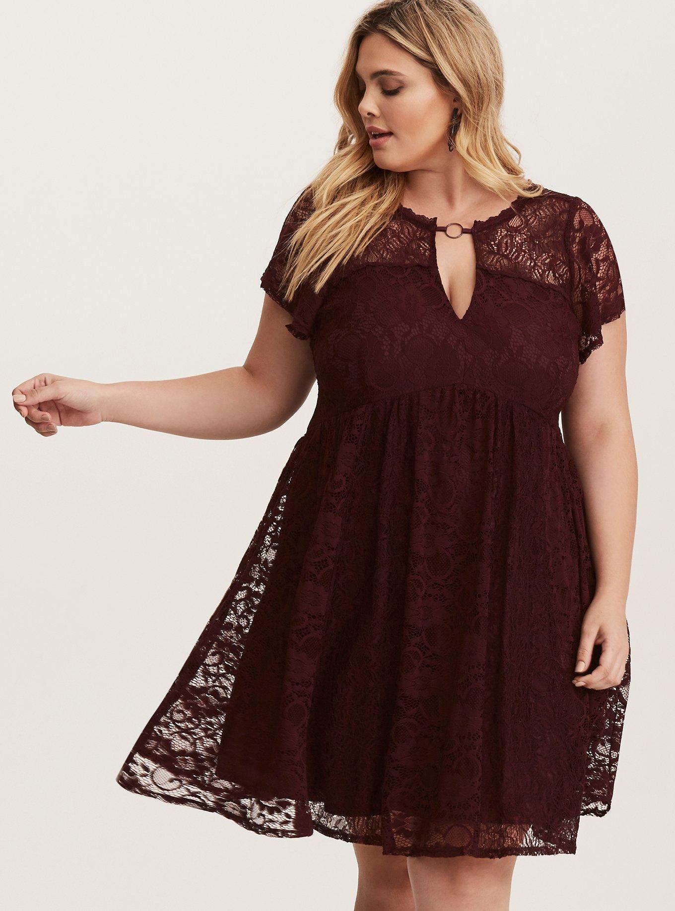 Mini Lace Trapeze Dress, , hi-res