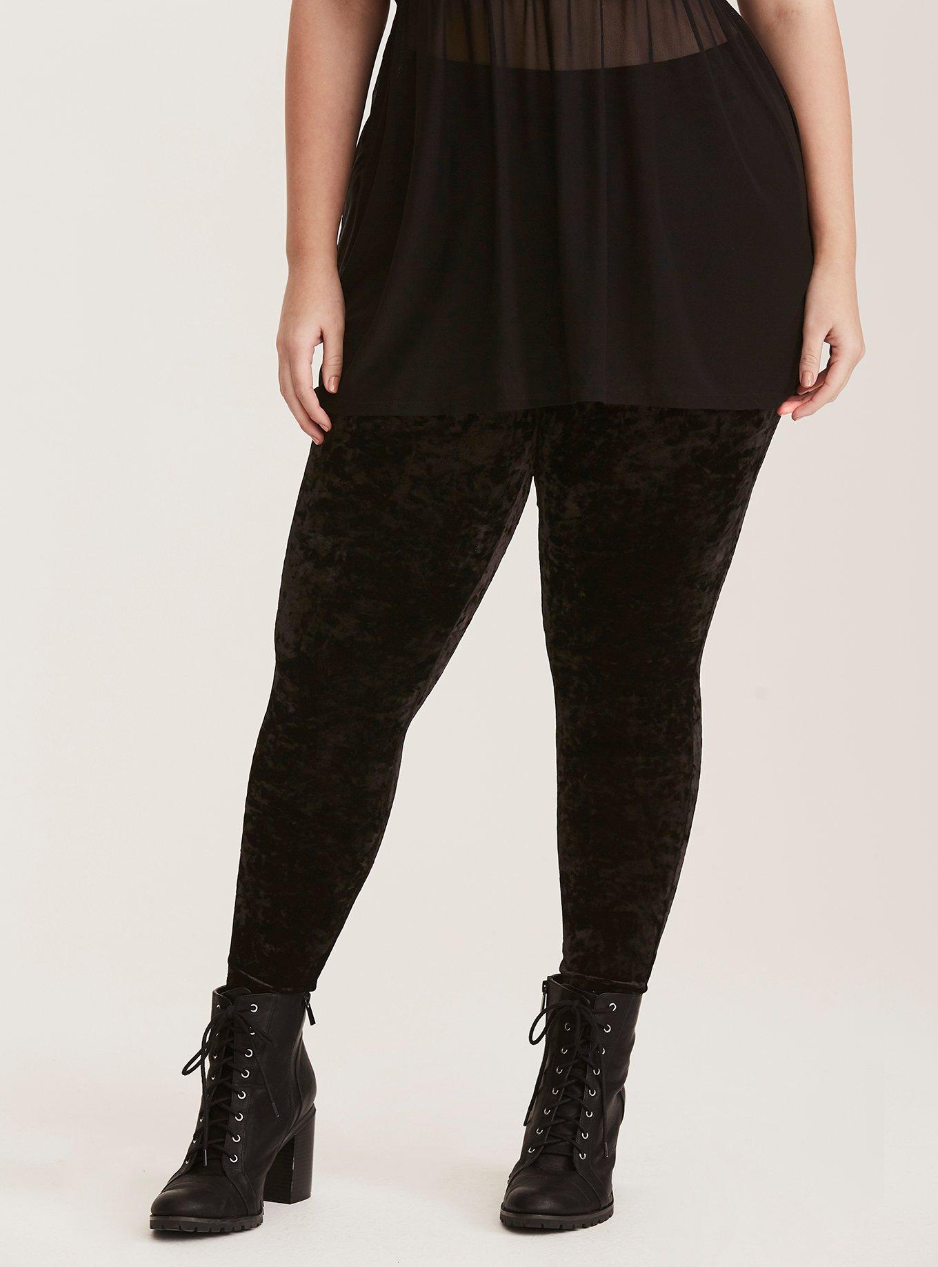 Plus size crushed velvet leggings sales