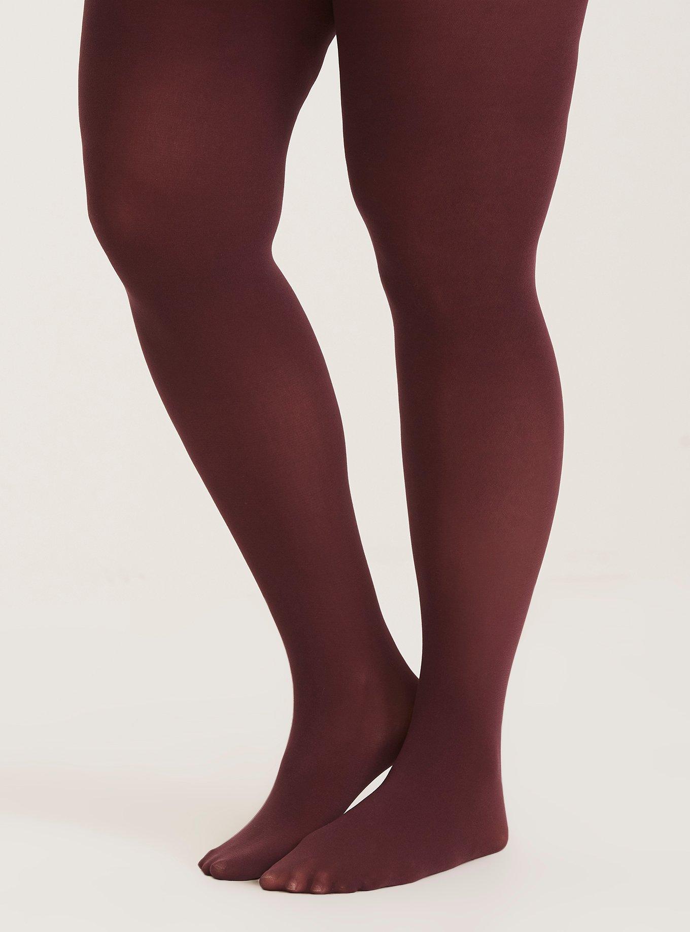 Rust Footless Tights for Women | Ankle Length Pantyhose | Plus Size  Available