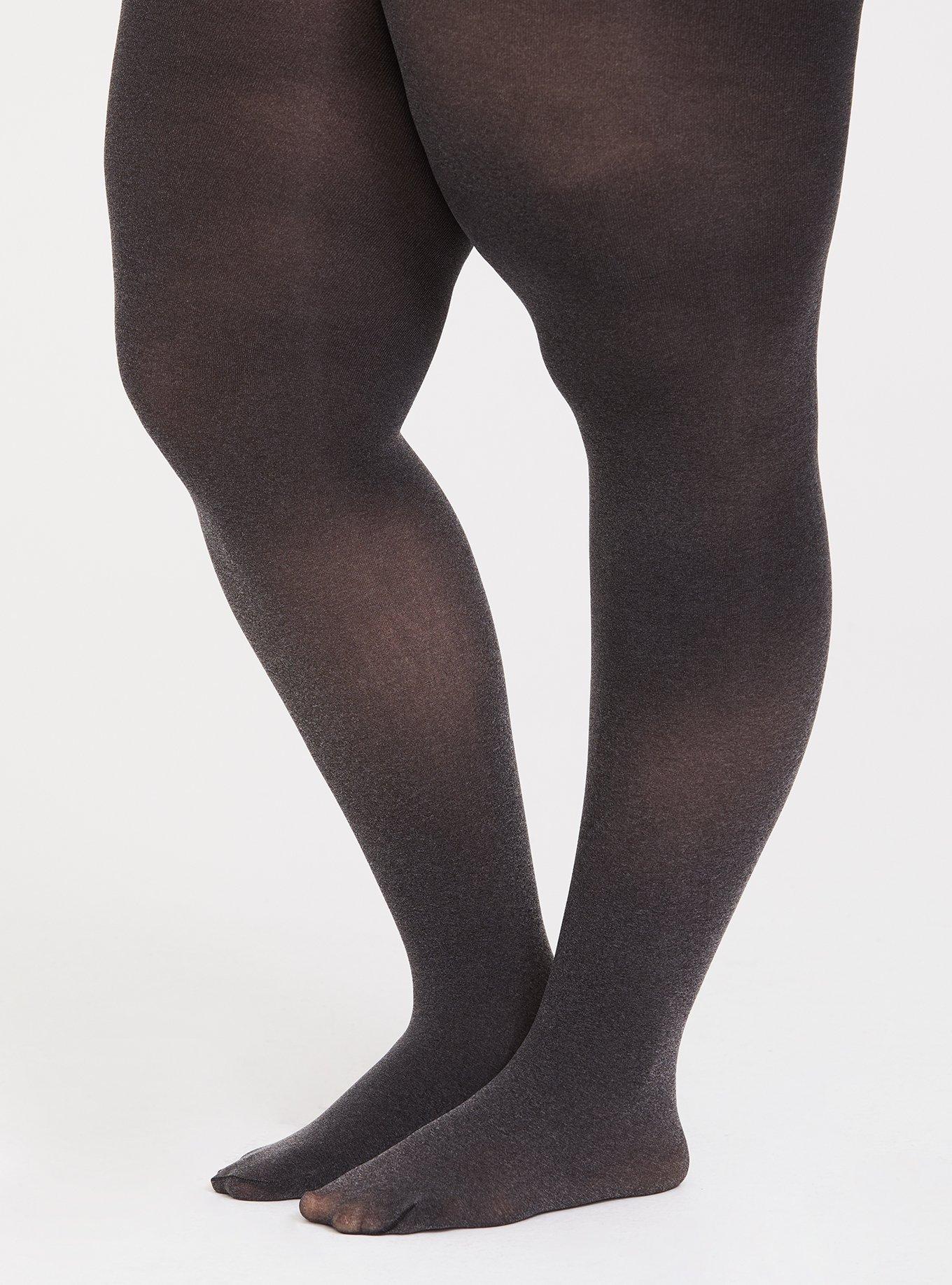 Plus Size Grey Microfiber Tights Torrid