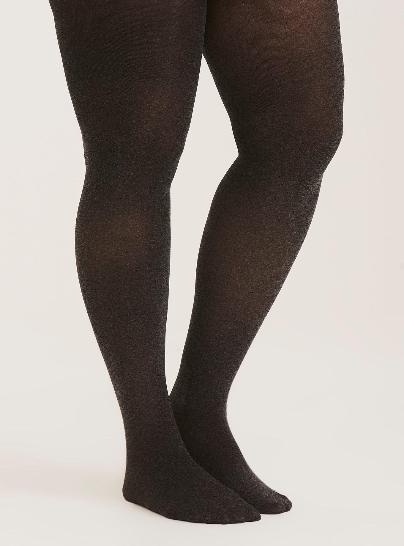 Plus Size Grey Microfiber Tights Torrid