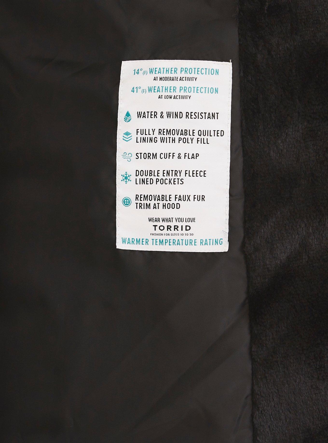 Plus Size Nylon Faux Fur Trim Convertible Outerwear Coat, DEEP DEPTHS, alternate