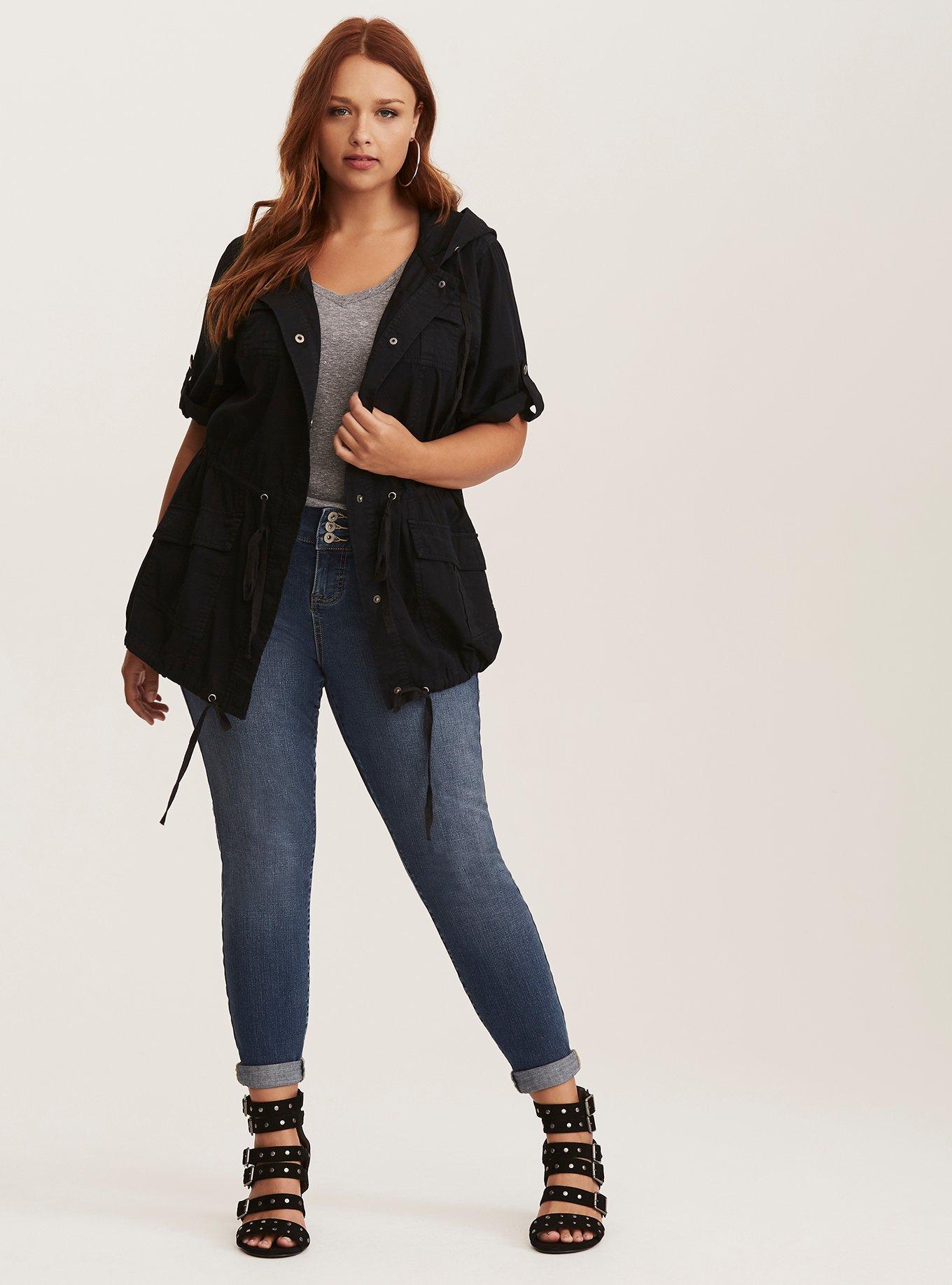 Short Sleeve Anorak Jacket, DEEP BLACK, alternate