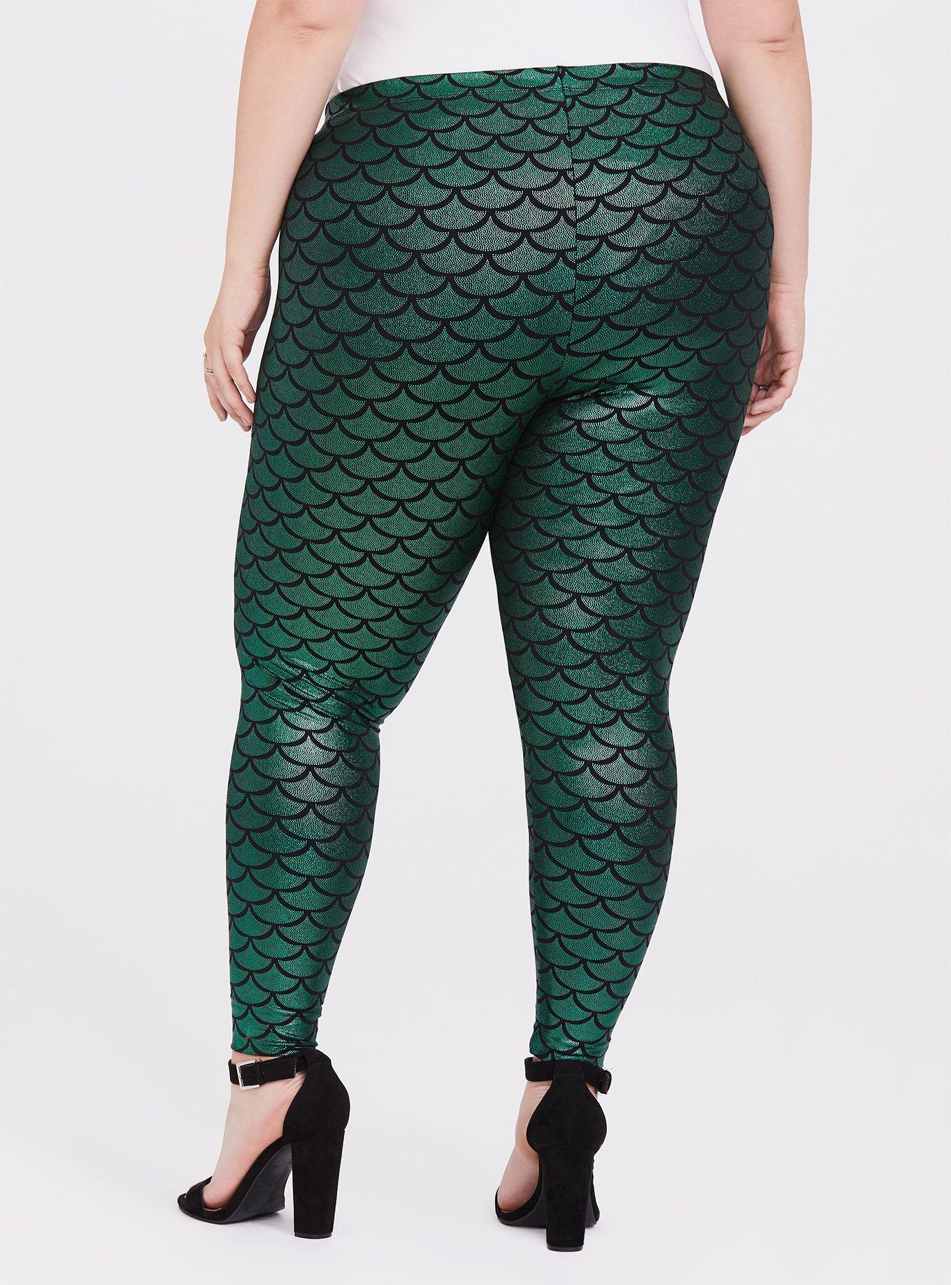 Plus Size - Green Mermaid Scale Legging - Torrid