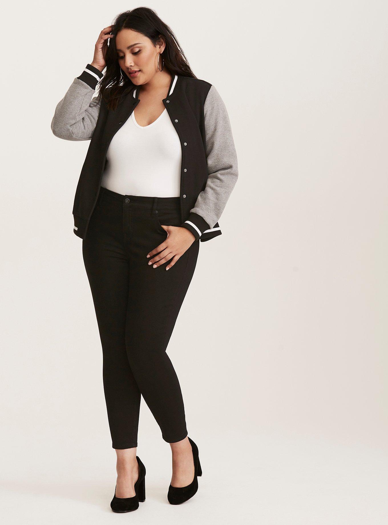 Plus Size Premium Stretch High-Rise Curvy Skinny Jeans - Black Wash, BLACK, alternate