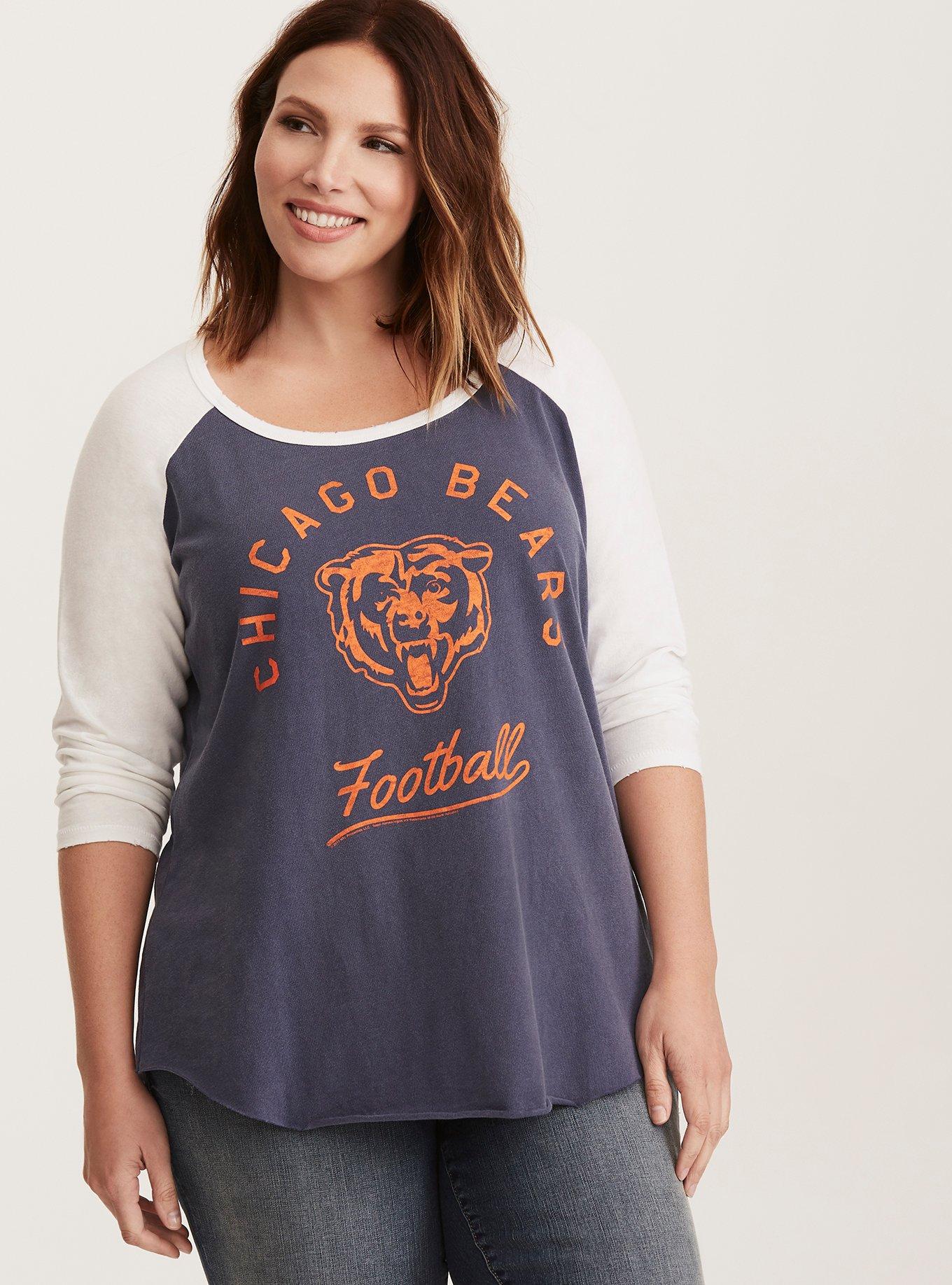 Plus Size - NFL Chicago Bears Raglan Football Tee - Torrid