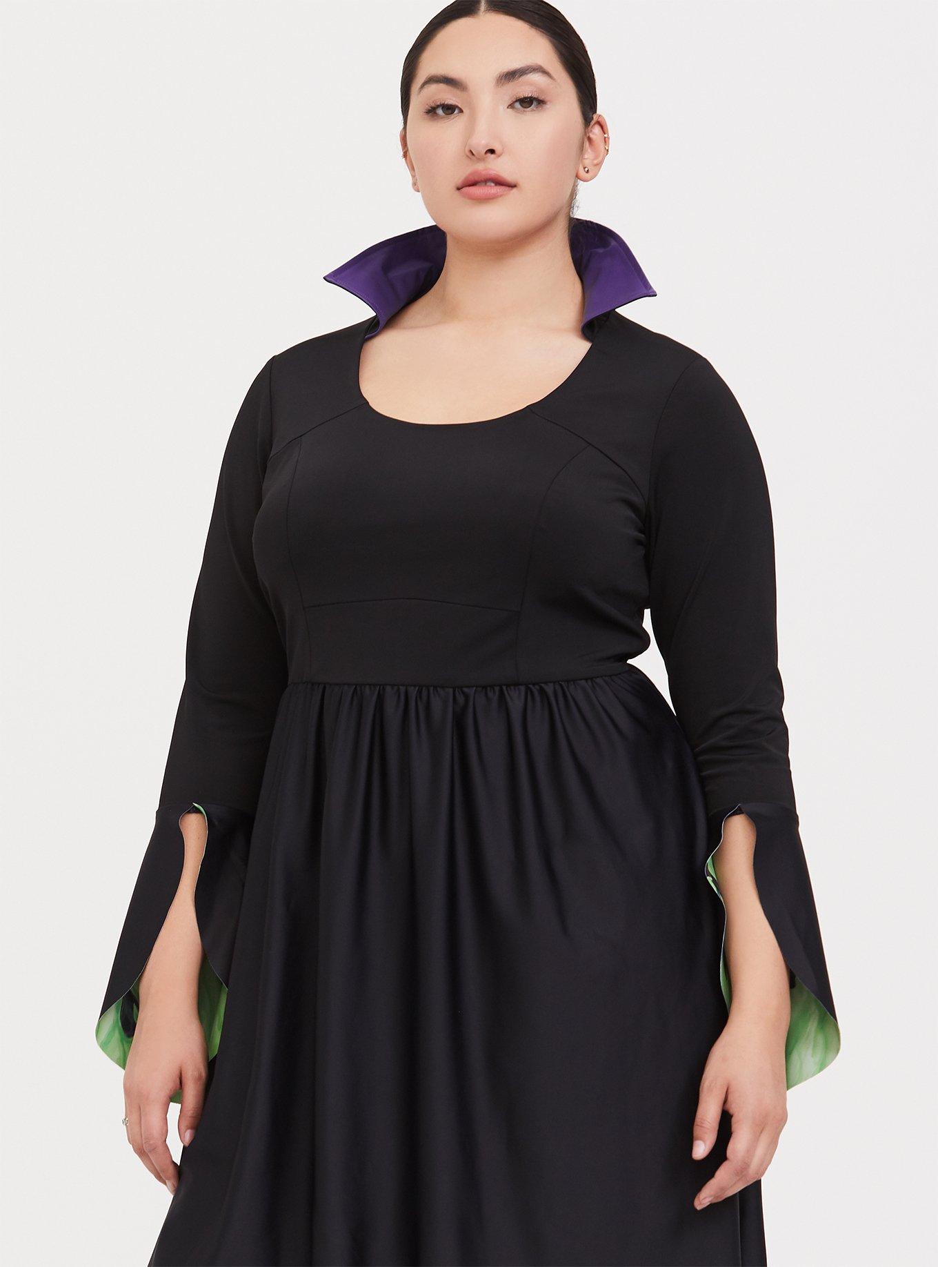 Disney Maleficent Black & Green Hi-Lo Skater Dress