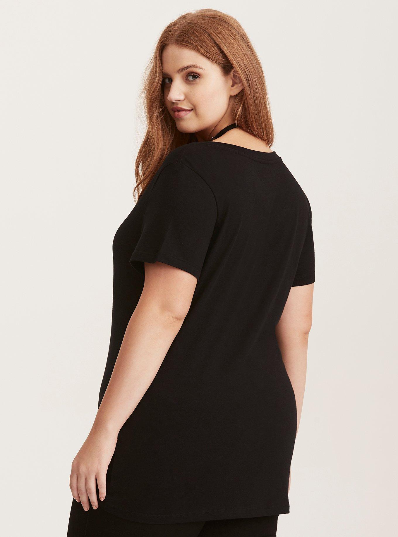 Beverly Hills 90210 Black V-Neck Tee, DEEP BLACK, alternate