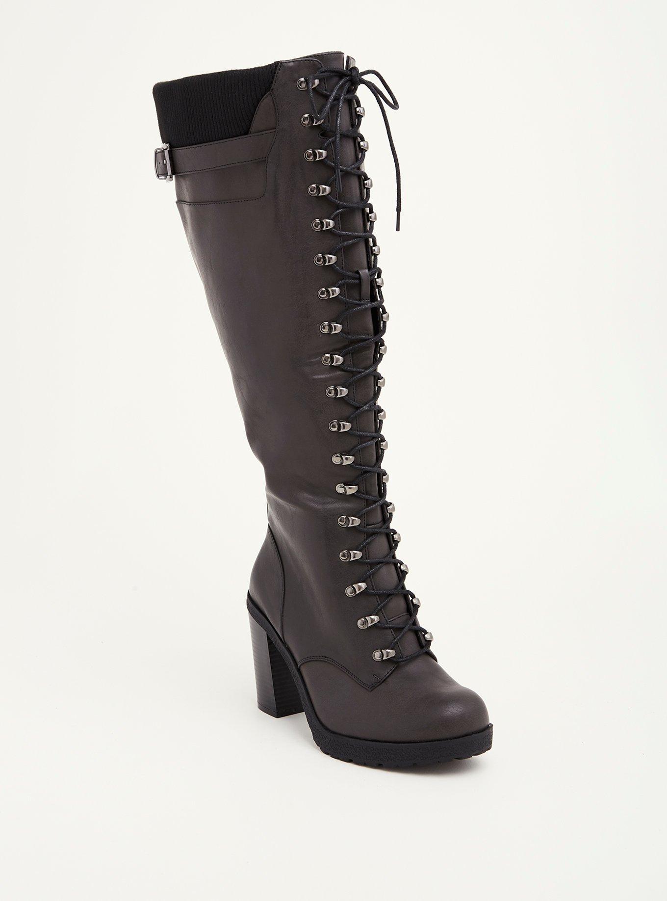 Wide calf hot sale combat boots