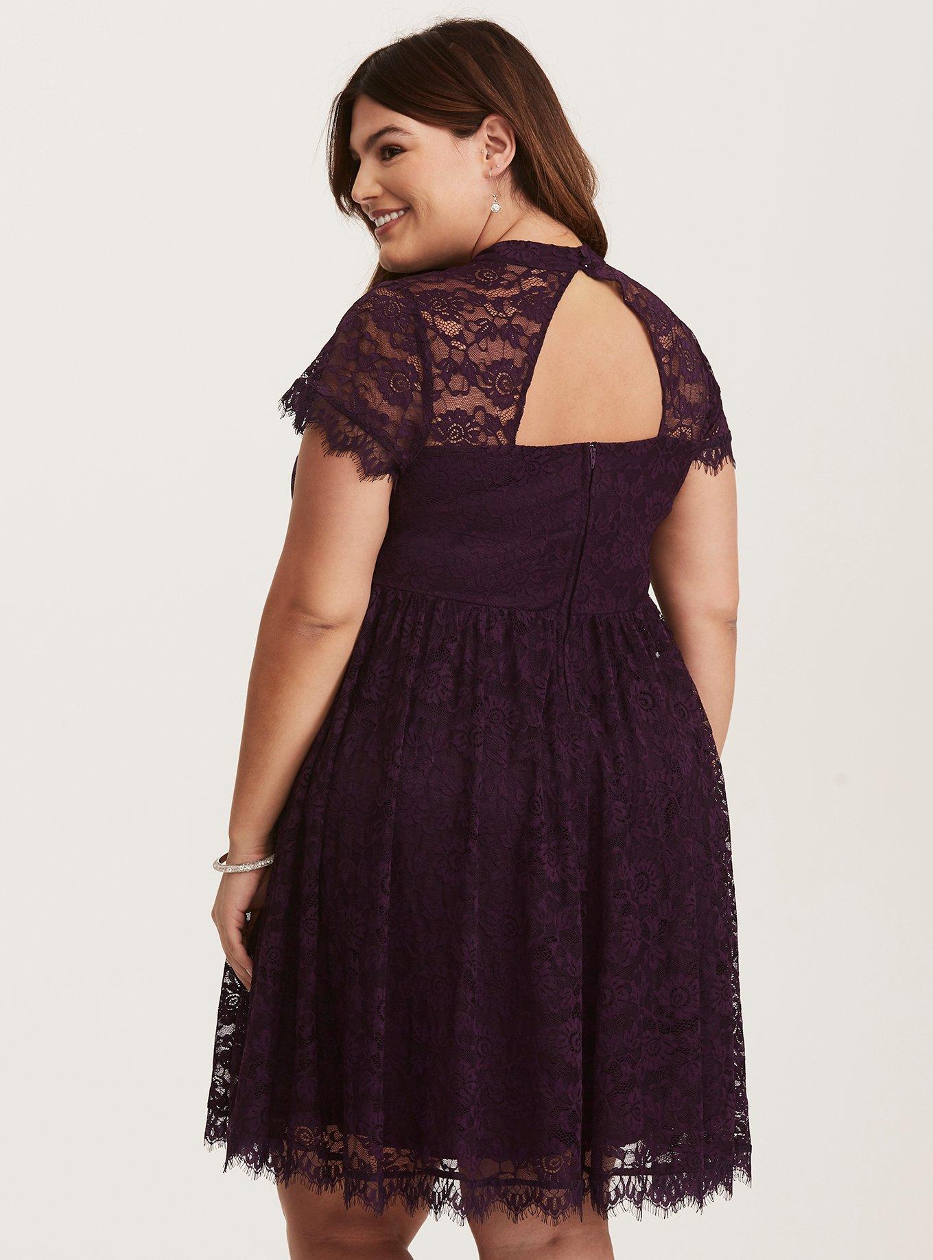 NWT Torrid Plus Size 0 Large DARK PURPLE LACE LIGHTLY PADDED