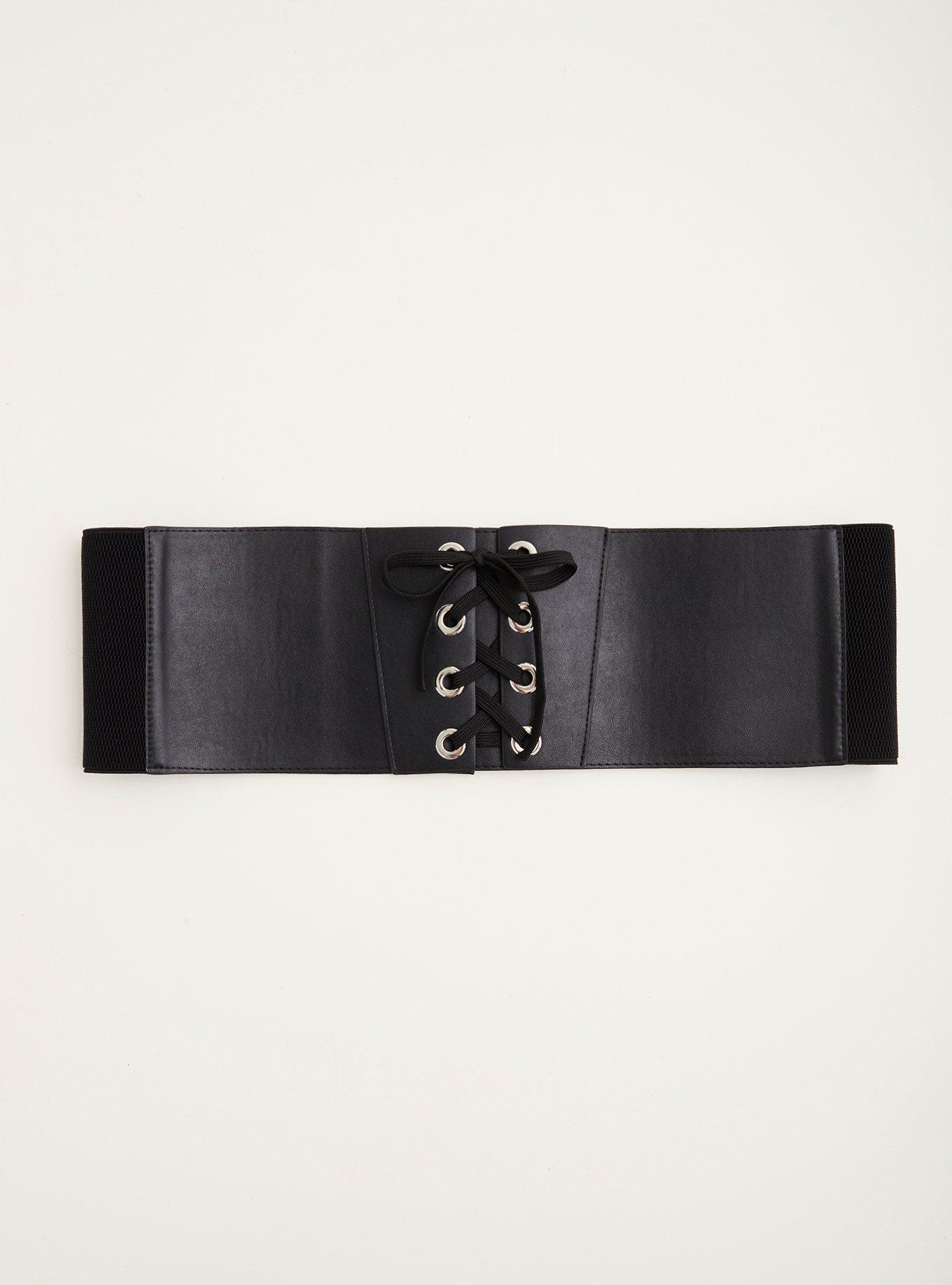 Double Layered Waist Belt Wide Leather Belt for Women Corset 