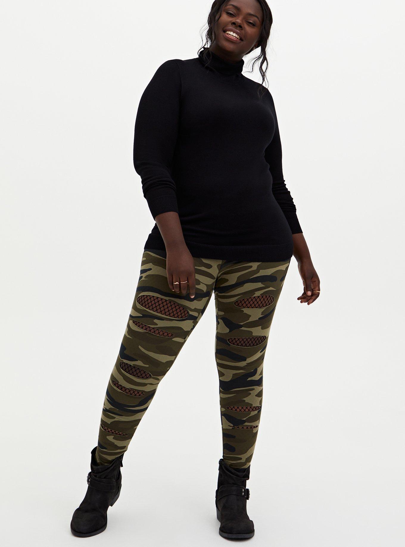 Full Length Signature Waist Split Legging, BRUSHED CAMO, hi-res