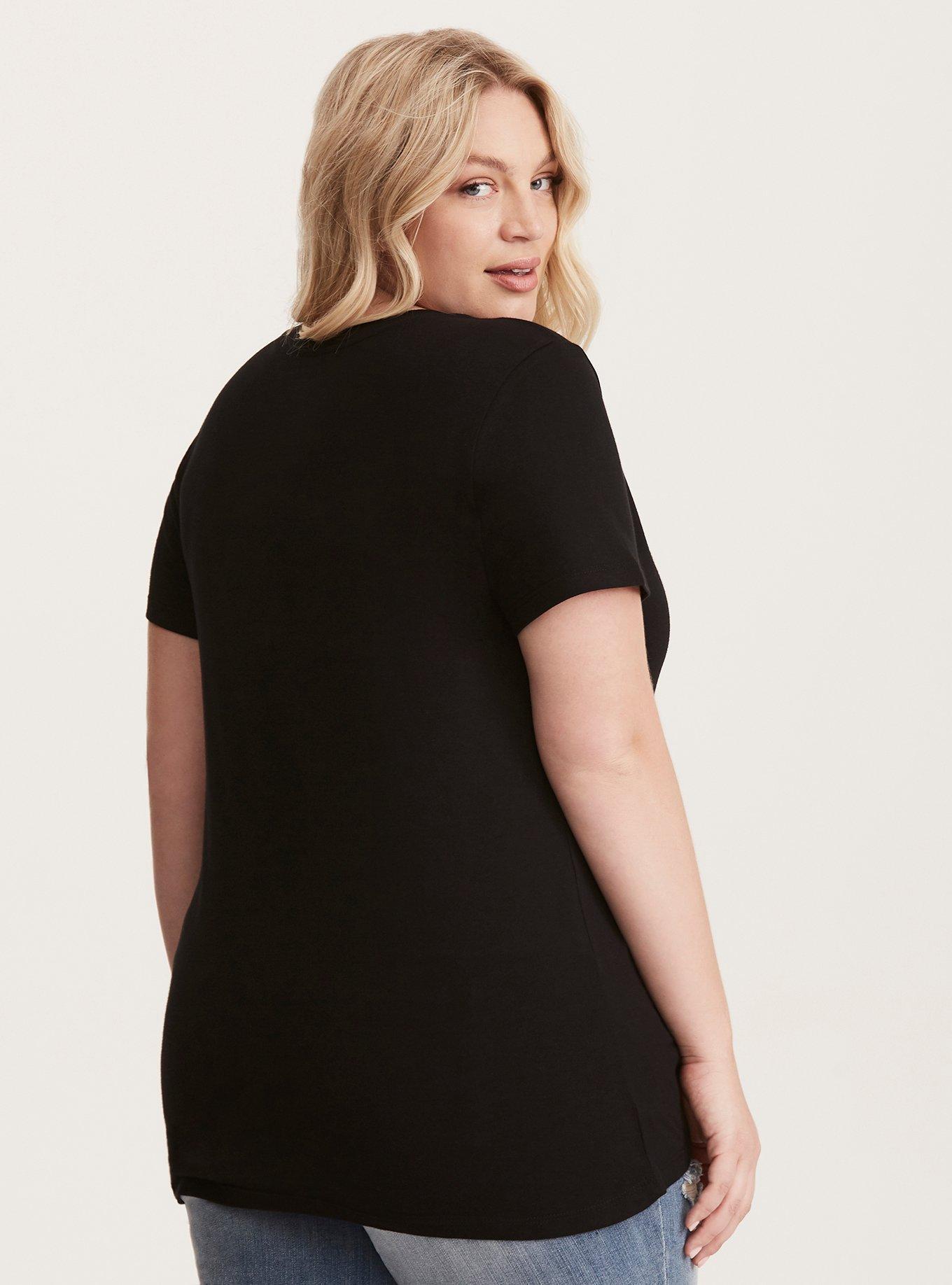 Plus Size Climb a Cactus Scoop Tee, DEEP BLACK, alternate