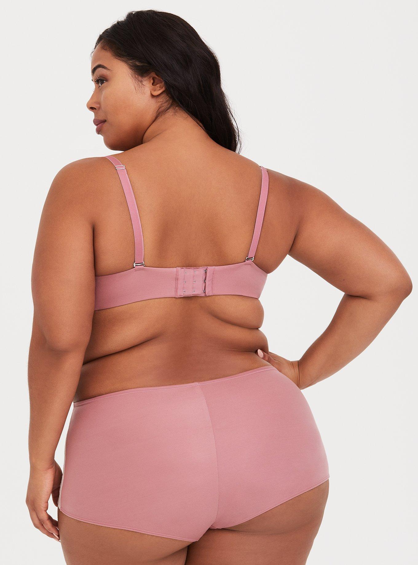 Plus Size Torrid Curve Body T-Shirt Lightly Lined Lace Straight Back Bra, MESA ROSA, alternate