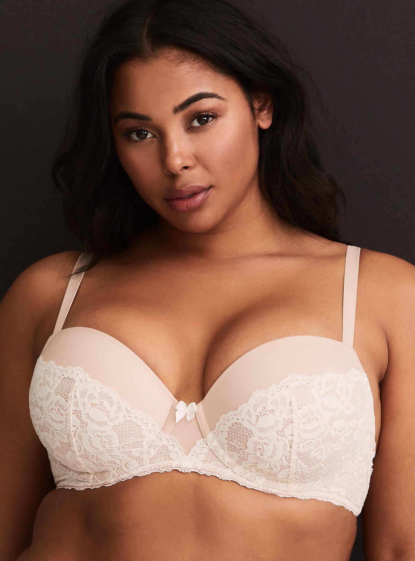 Plus Size - Torrid Curve Body T-Shirt Lightly Lined Lace Straight Back Bra  - Torrid