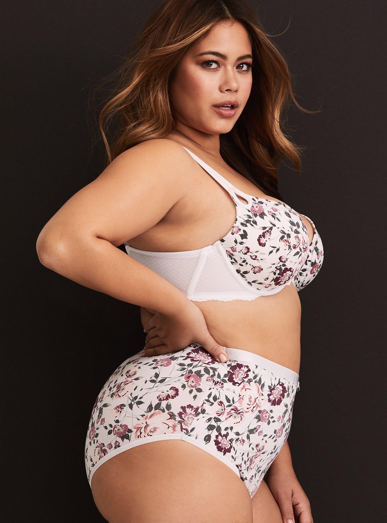 Plunge Push-Up Placed Print Straight Back Bra, ROMANCE IN PLACE, alternate