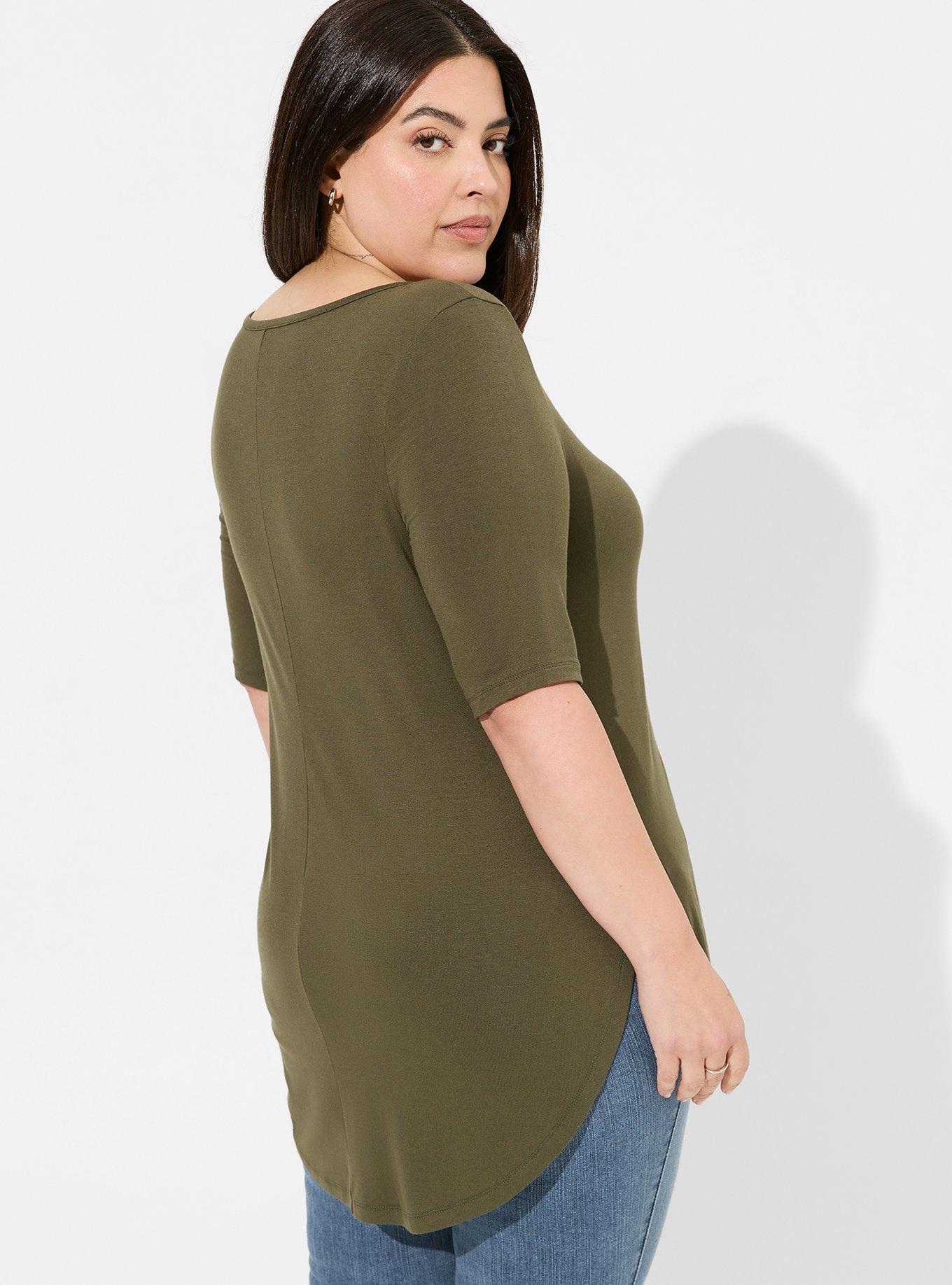 Plus Size Favorite V-Neck Tunic Tee, DEEP DEPTHS, alternate