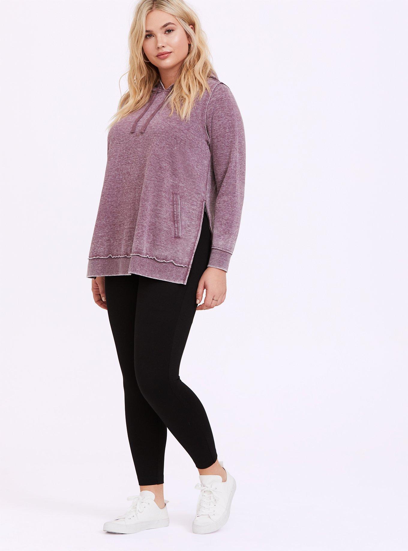 Plus Size - Cozy Knit Side Zip Tunic Hoodie - Torrid