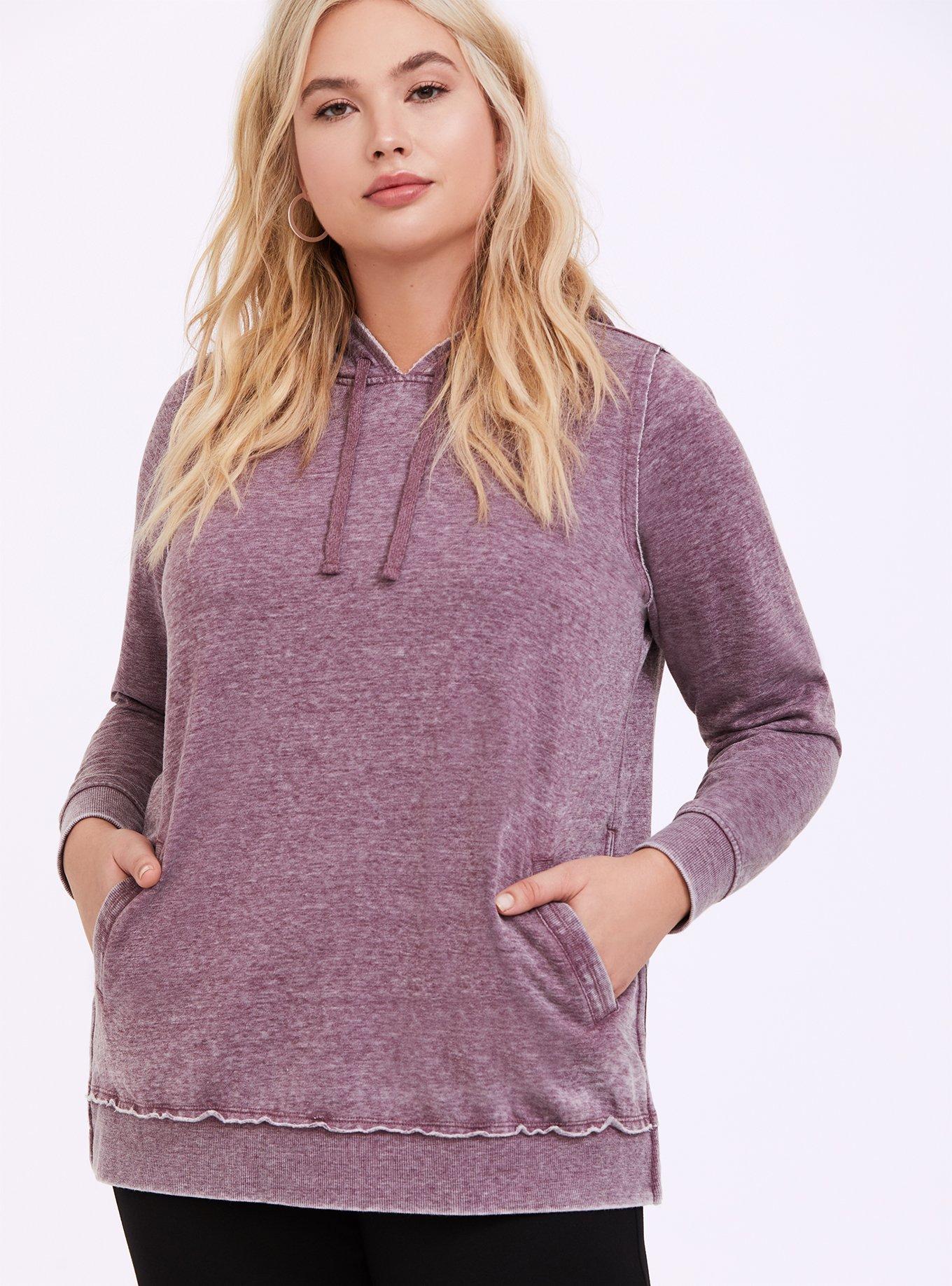 Plus Size - Cozy Knit Side Zip Tunic Hoodie - Torrid